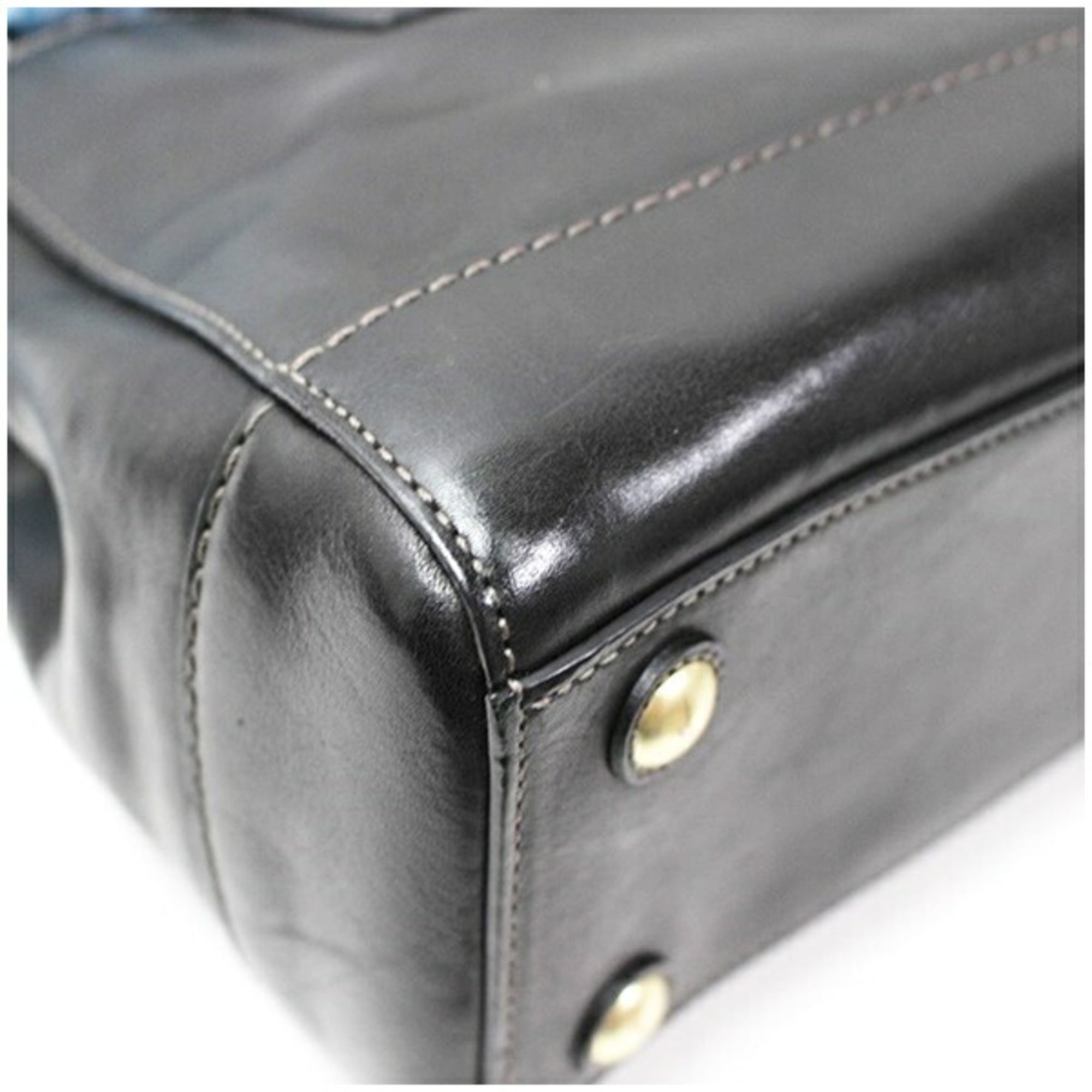 Coach Black Leather Tote Bag (Pre-Owned)