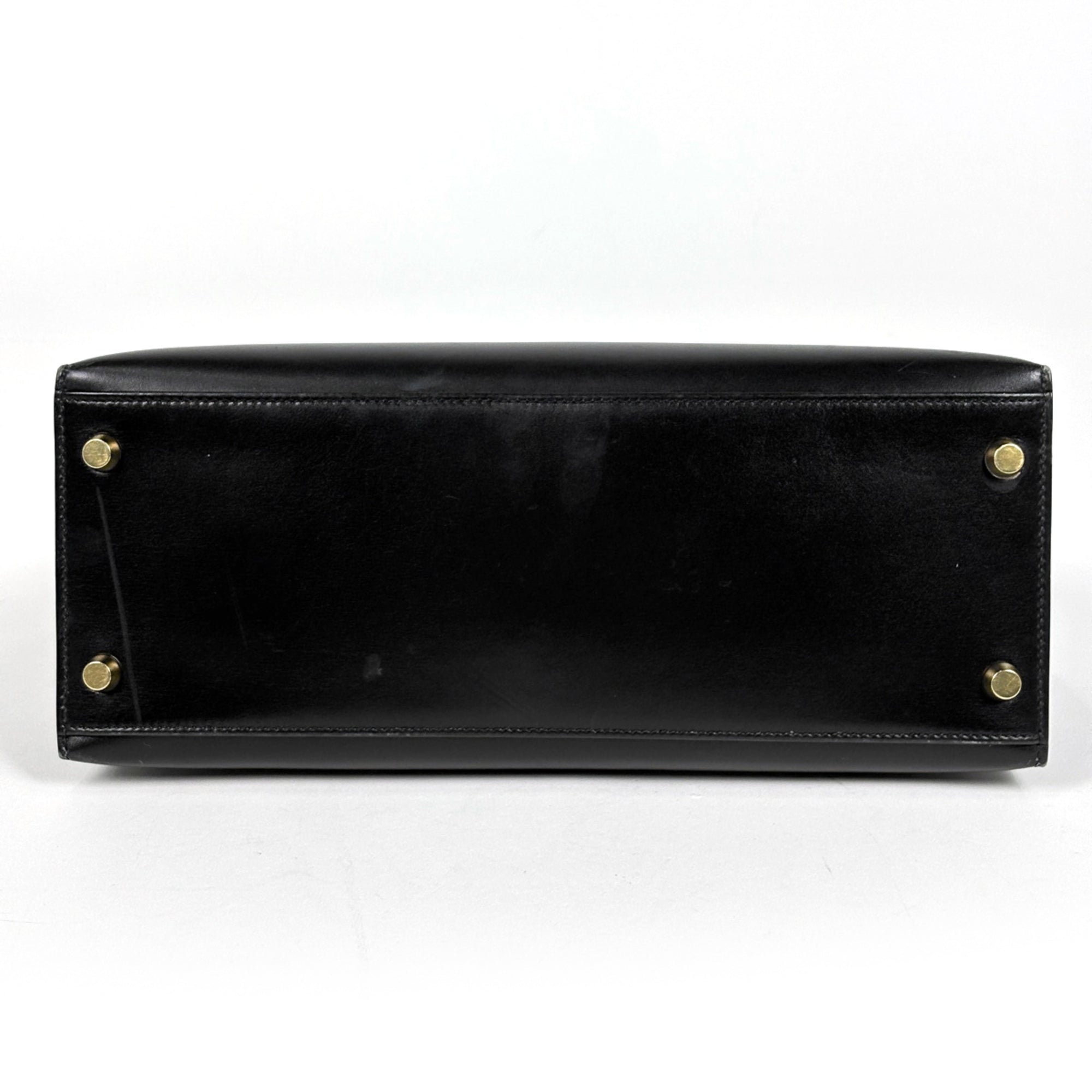 Hermes Black Box Calf Leather Handbag (Pre-Owned)