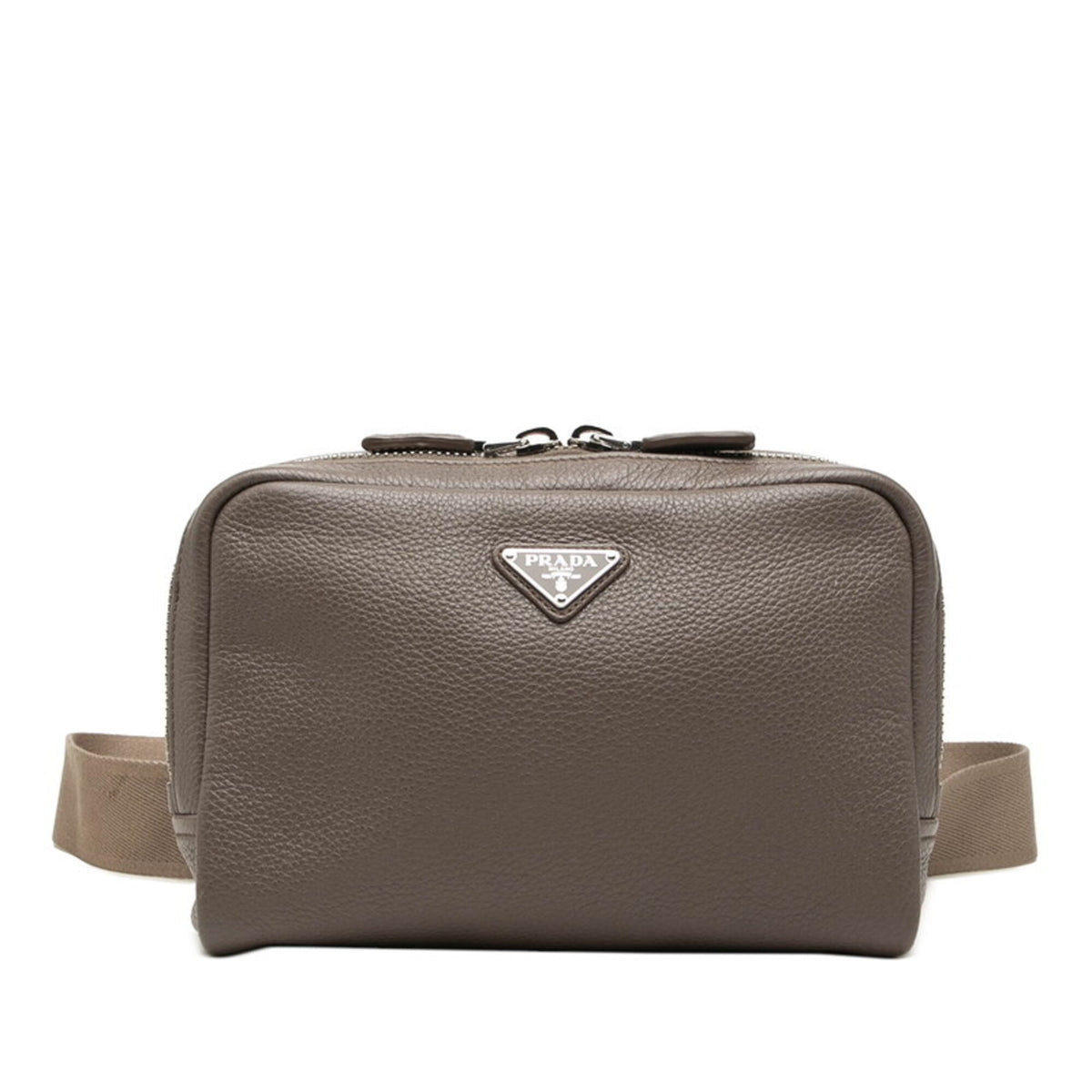 Prada Beige Leather Shoulder Bag Sling Bag (Pre-Owned)