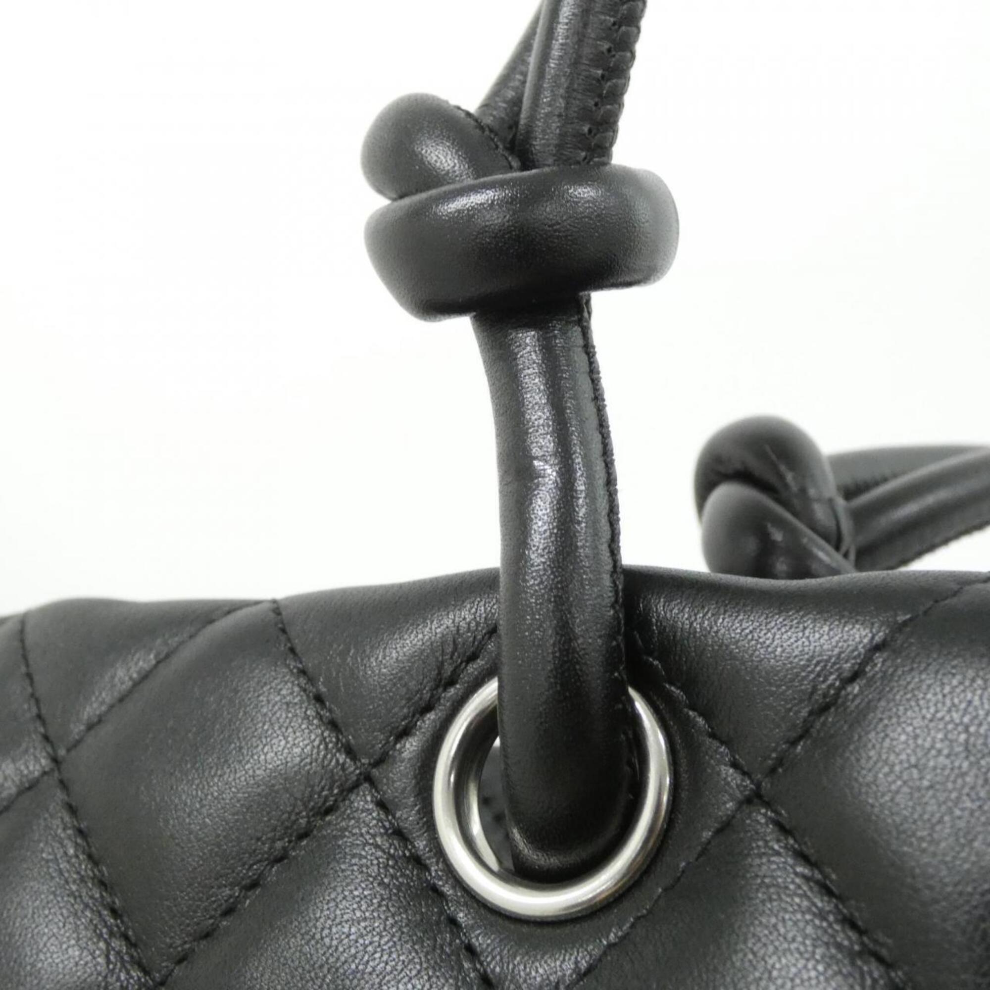 Chanel Black Leather Handbag (Pre-Owned)