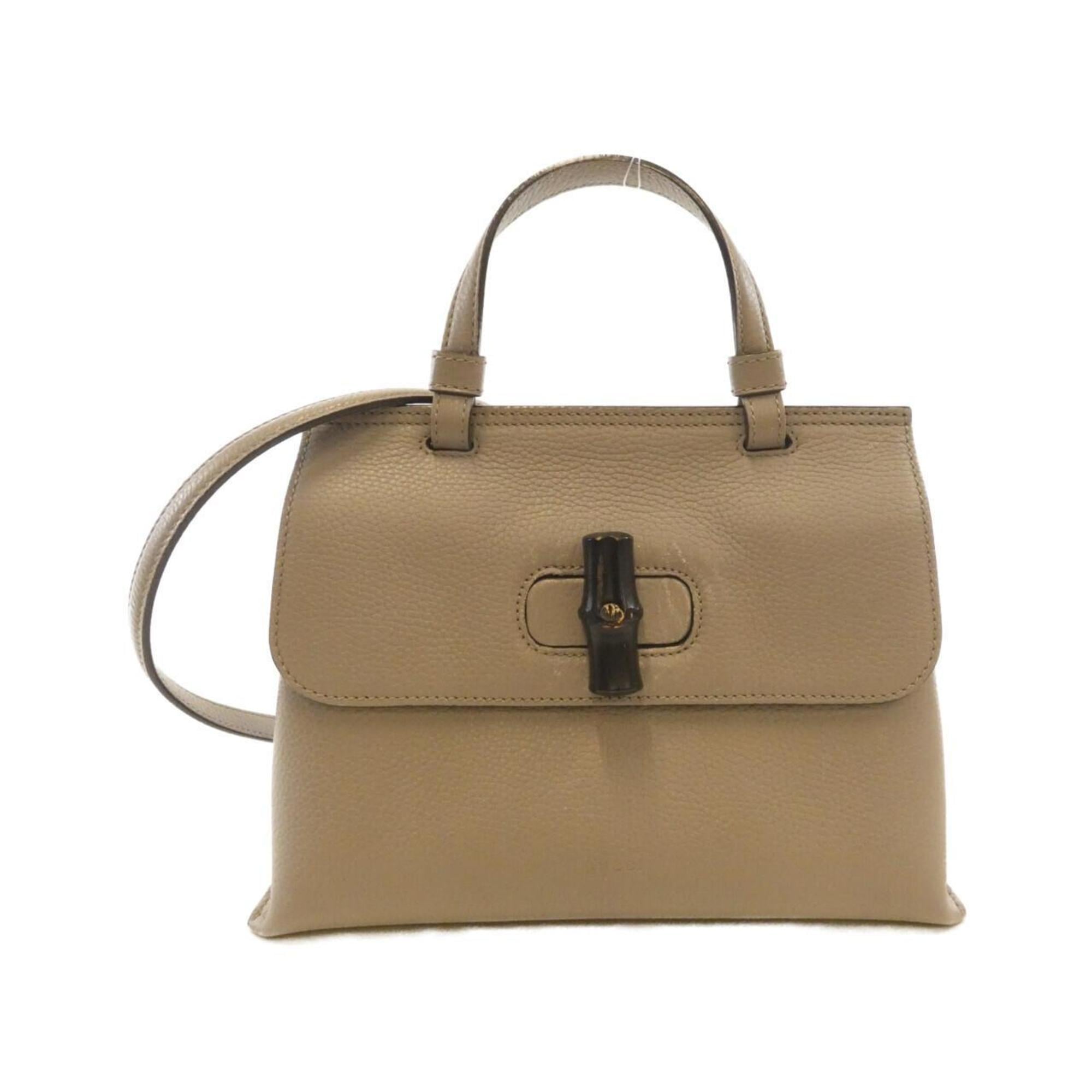 Gucci Light Gray Leather Handbag (Pre-Owned)