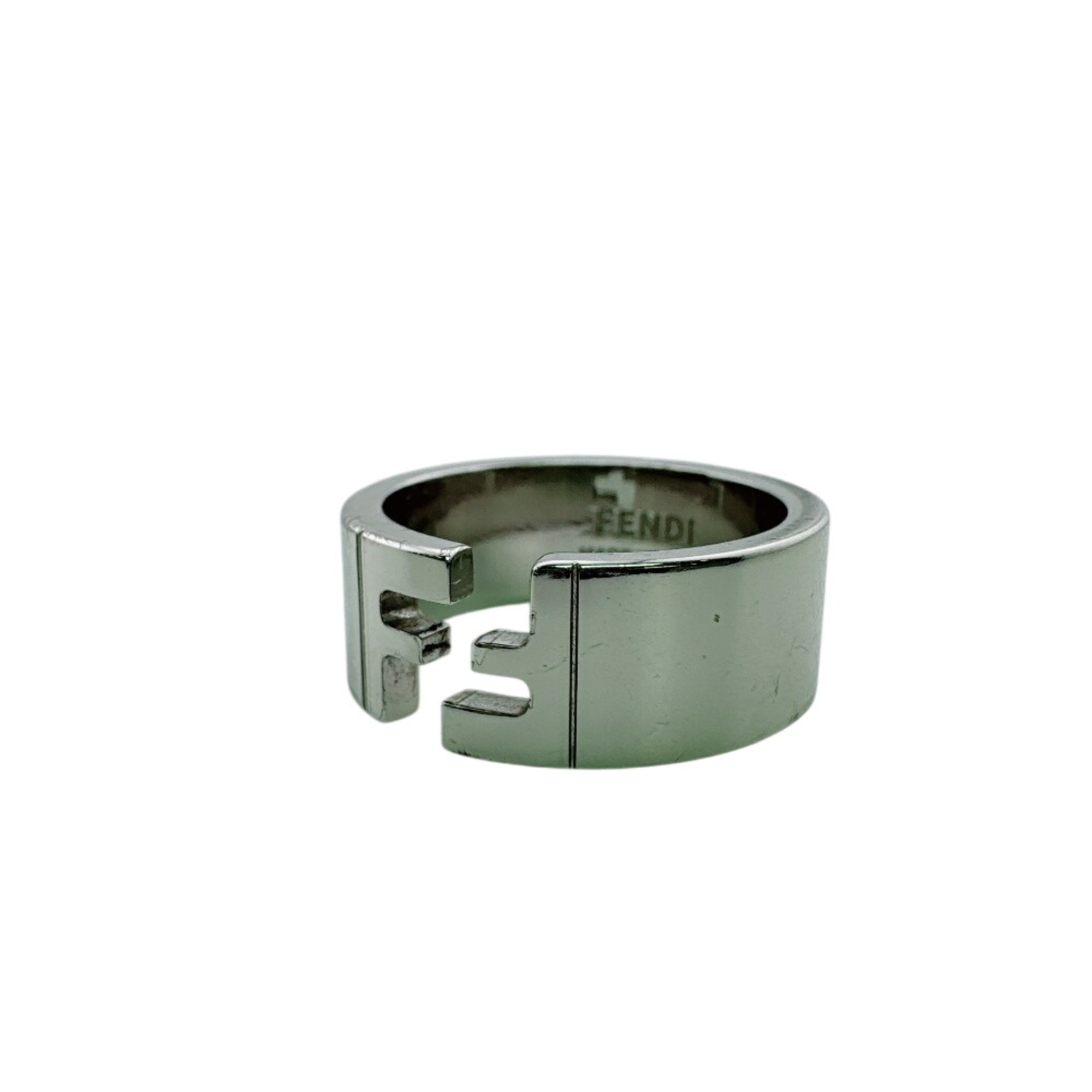 Fendi Silver Metal Band Ring (Pre-Owned)