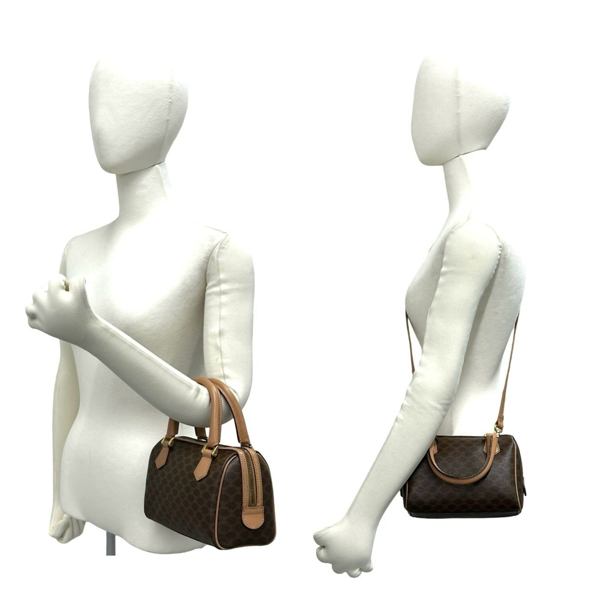Celine Brown Leather Pvc Handbag Shoulder Bag (Pre-Owned)