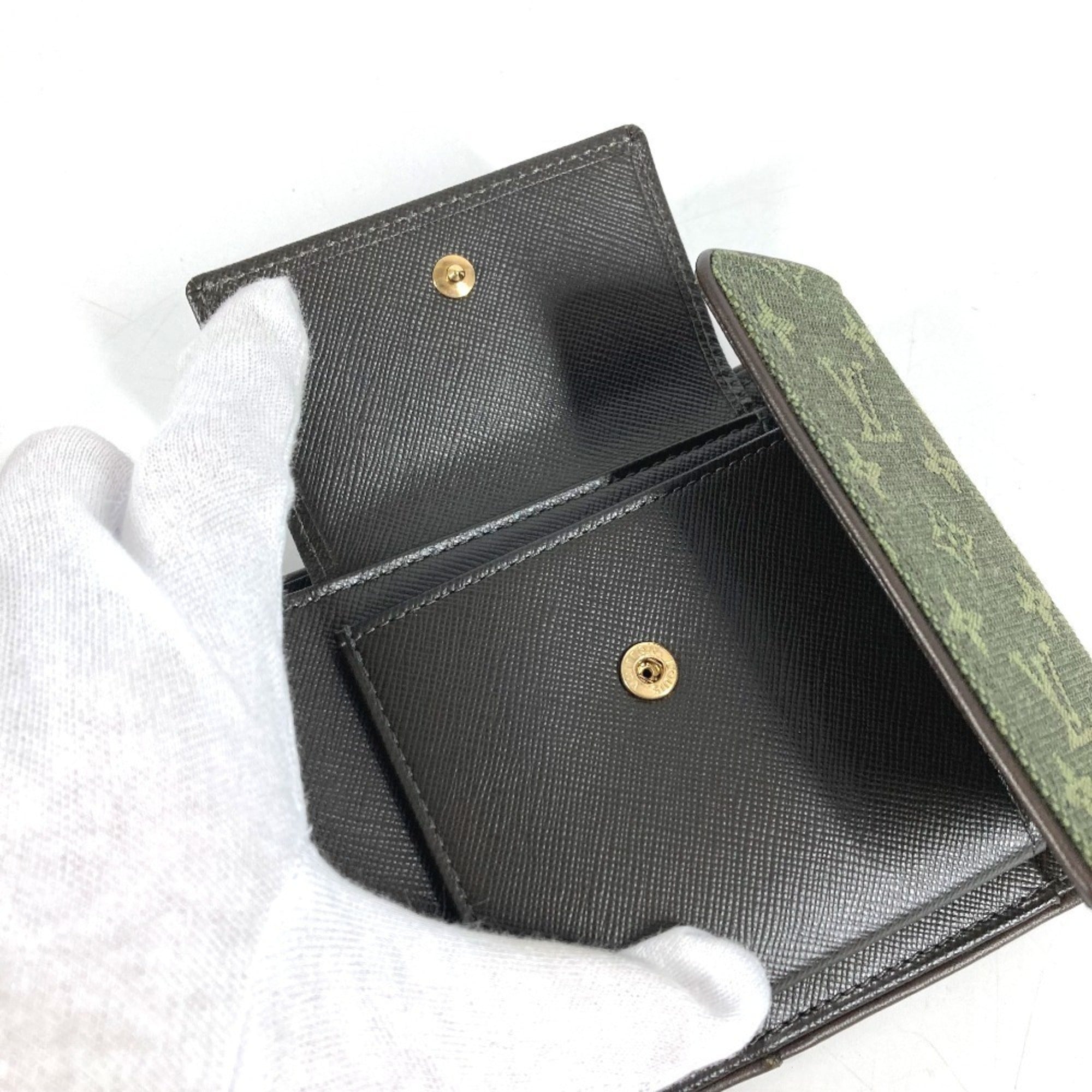Louis Vuitton Khaki Monogram Mini Canvas Wallet (Tri-Fold) (Pre-Owned)