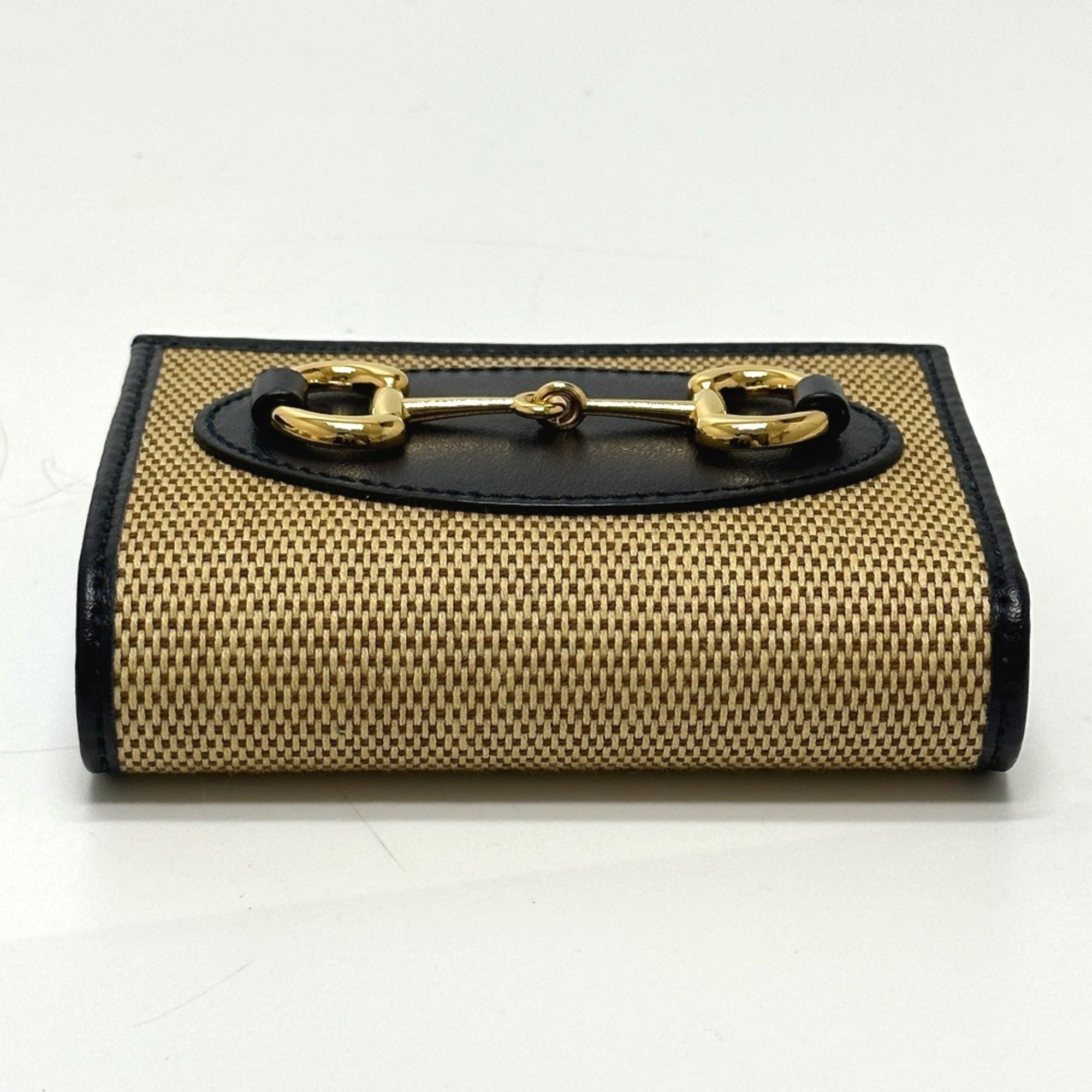 Gucci Beige Canvas Leather Wallet (Tri-Fold) (Pre-Owned)