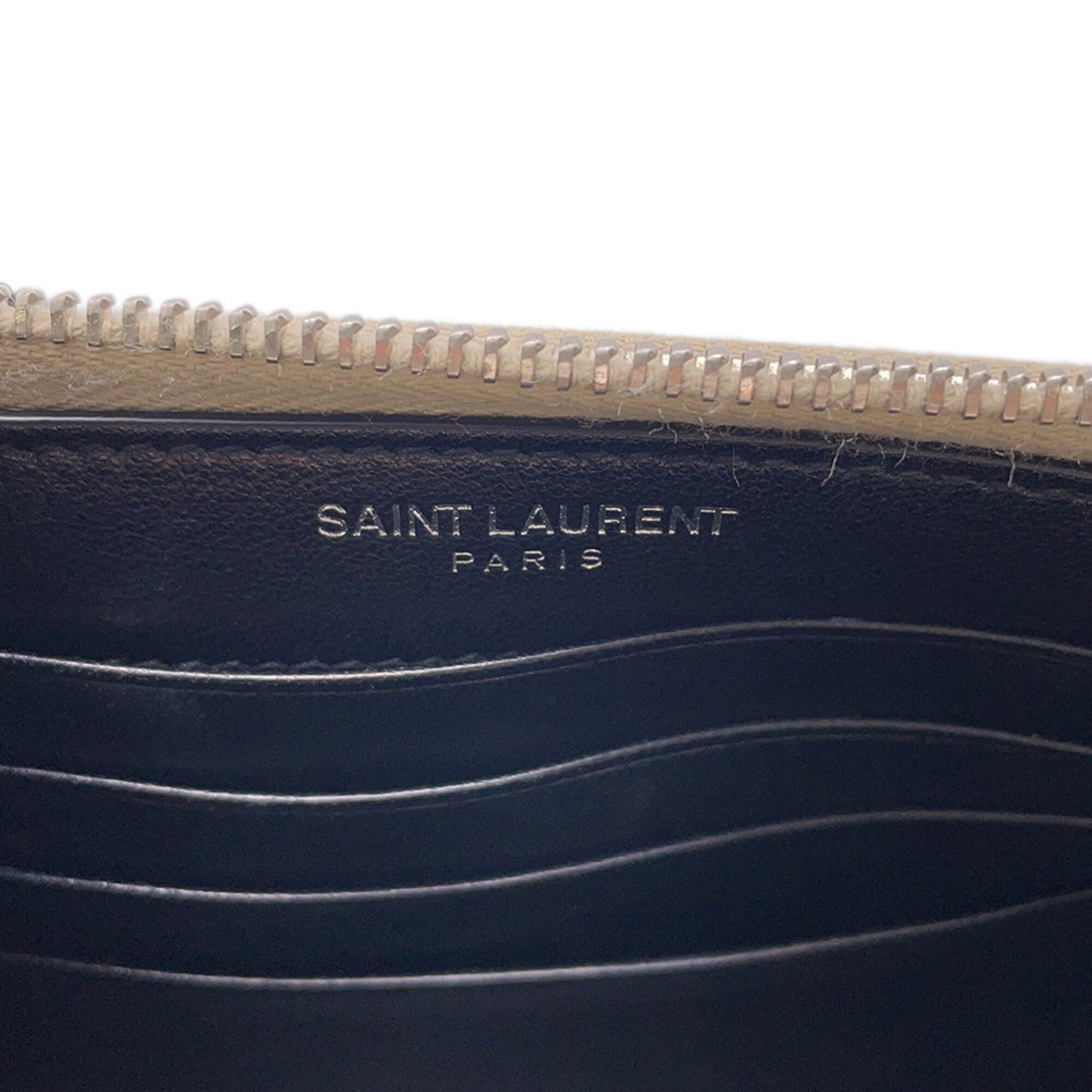 Yves Saint Laurent Champagne Gold Leather Chain/Shoulder Wallet (Pre-Owned)