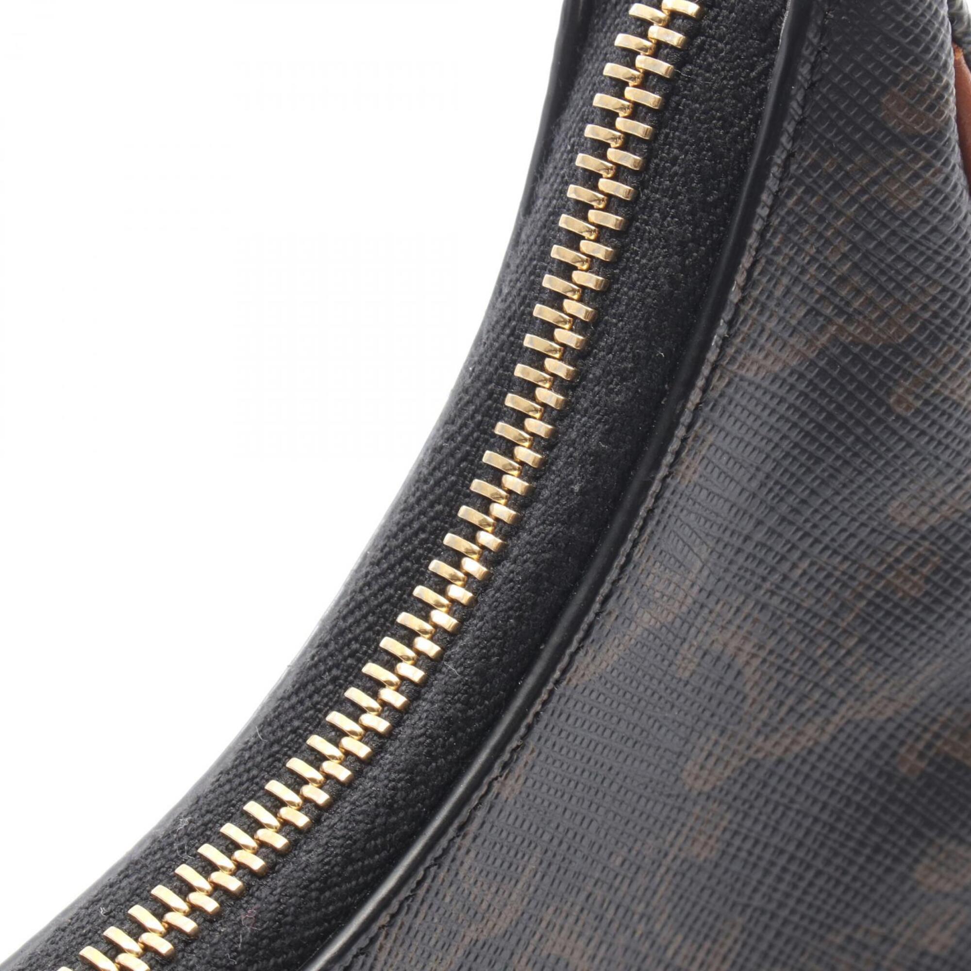 Celine Black Brown Coated Canvas Leather Handbag Shoulder Bag (Pre-Owned)