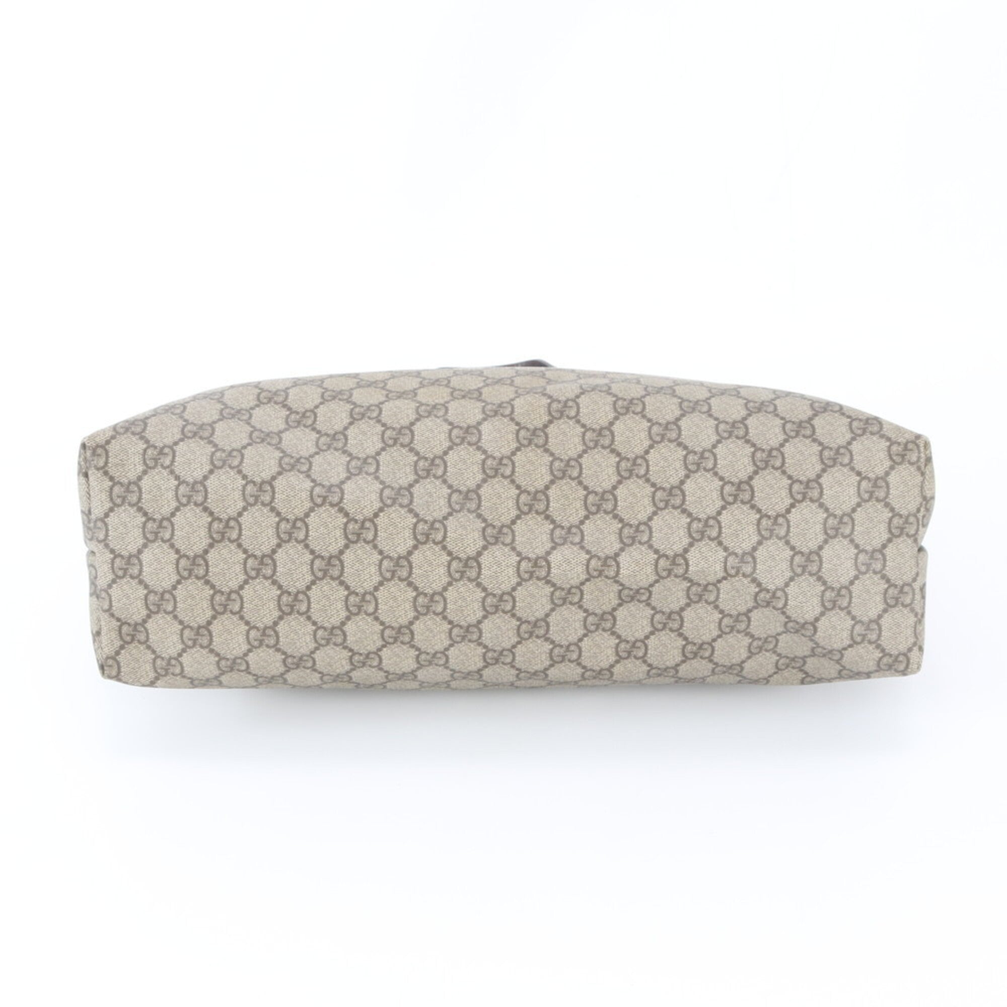 Gucci Beige Brown Leather Coated Canvas Handbag Shoulder Bag Tote Bag (Pre-Owned)