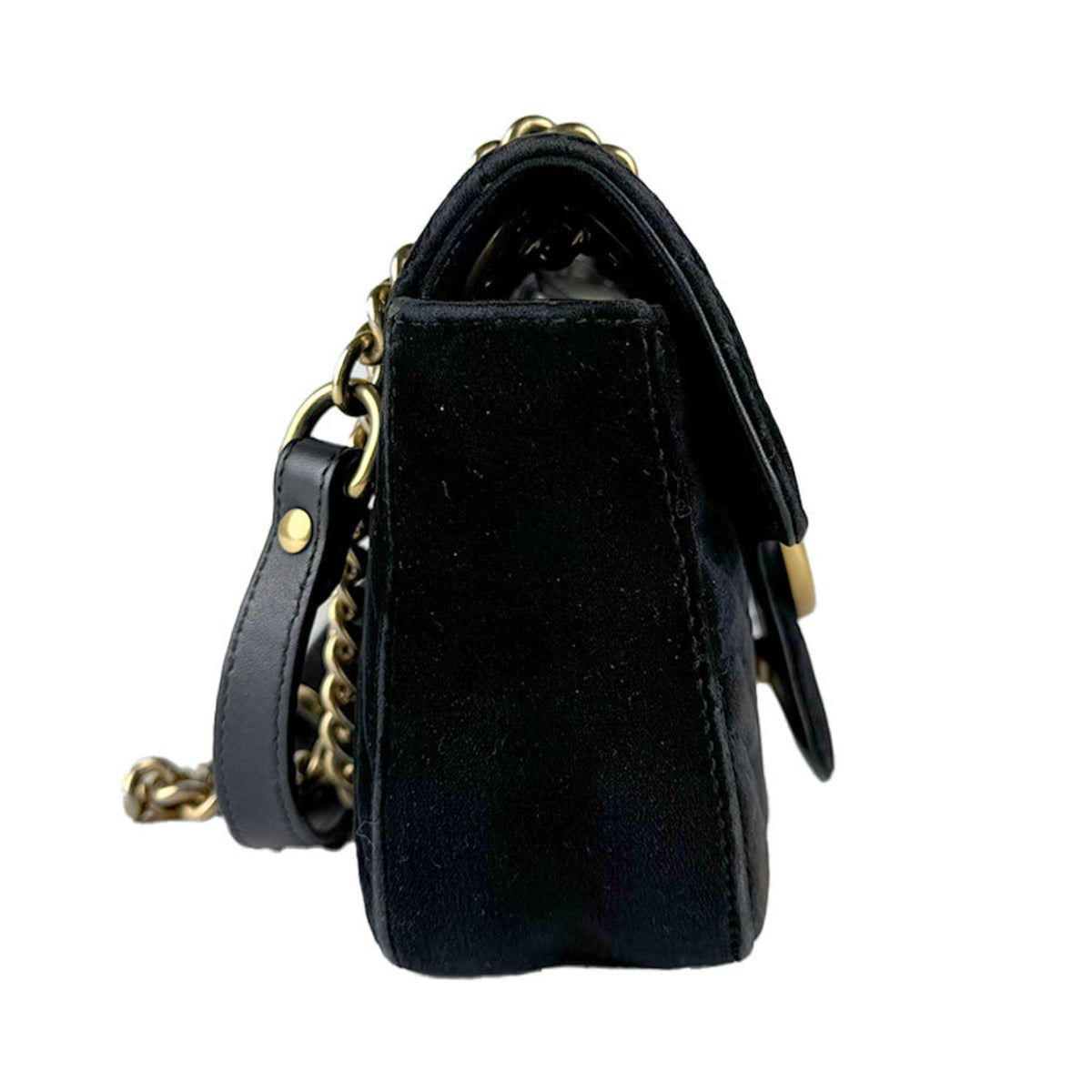 Gucci Black Velvet Shoulder Bag (Pre-Owned)