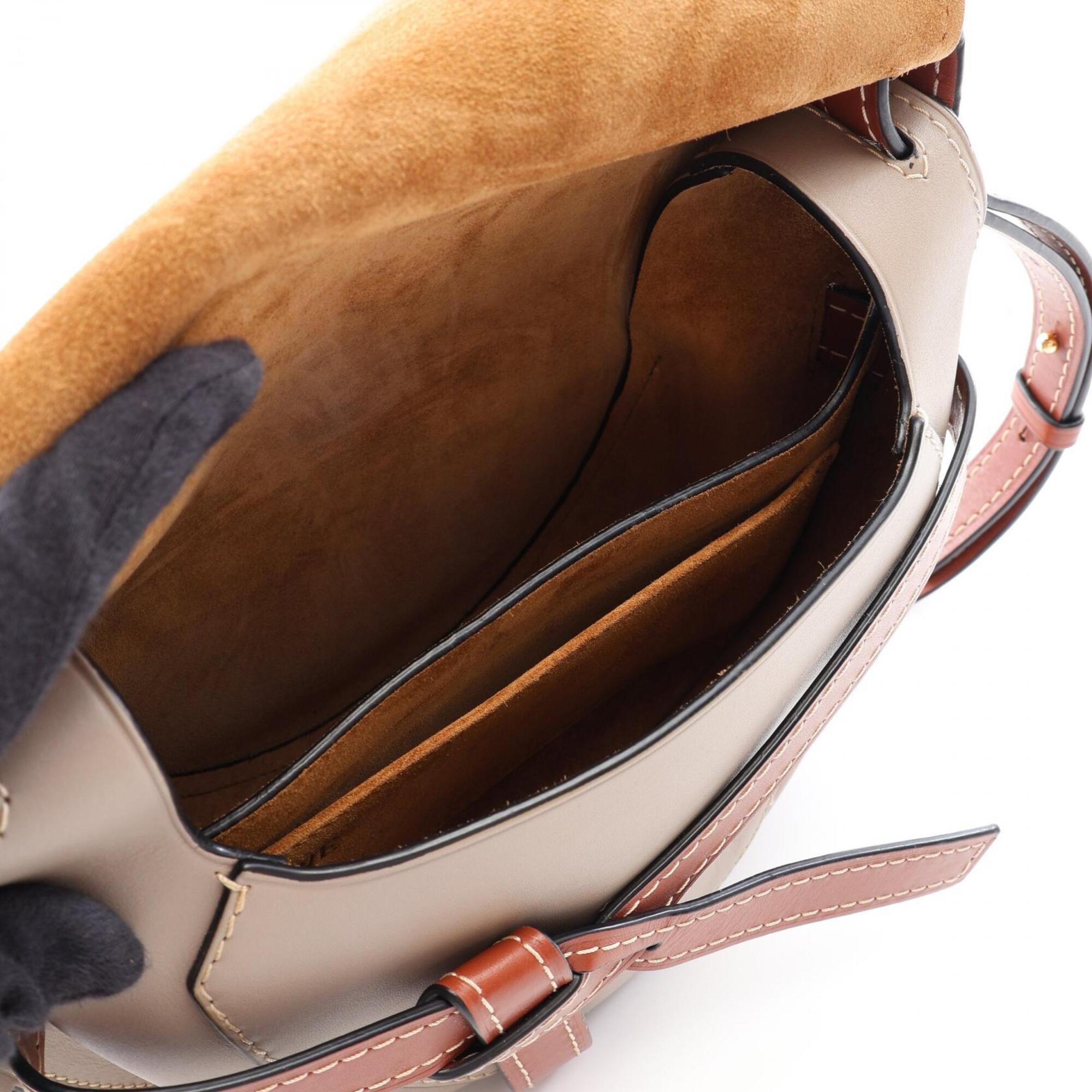 Loewe Beige Brown Leather Handbag Shoulder Bag (Pre-Owned)