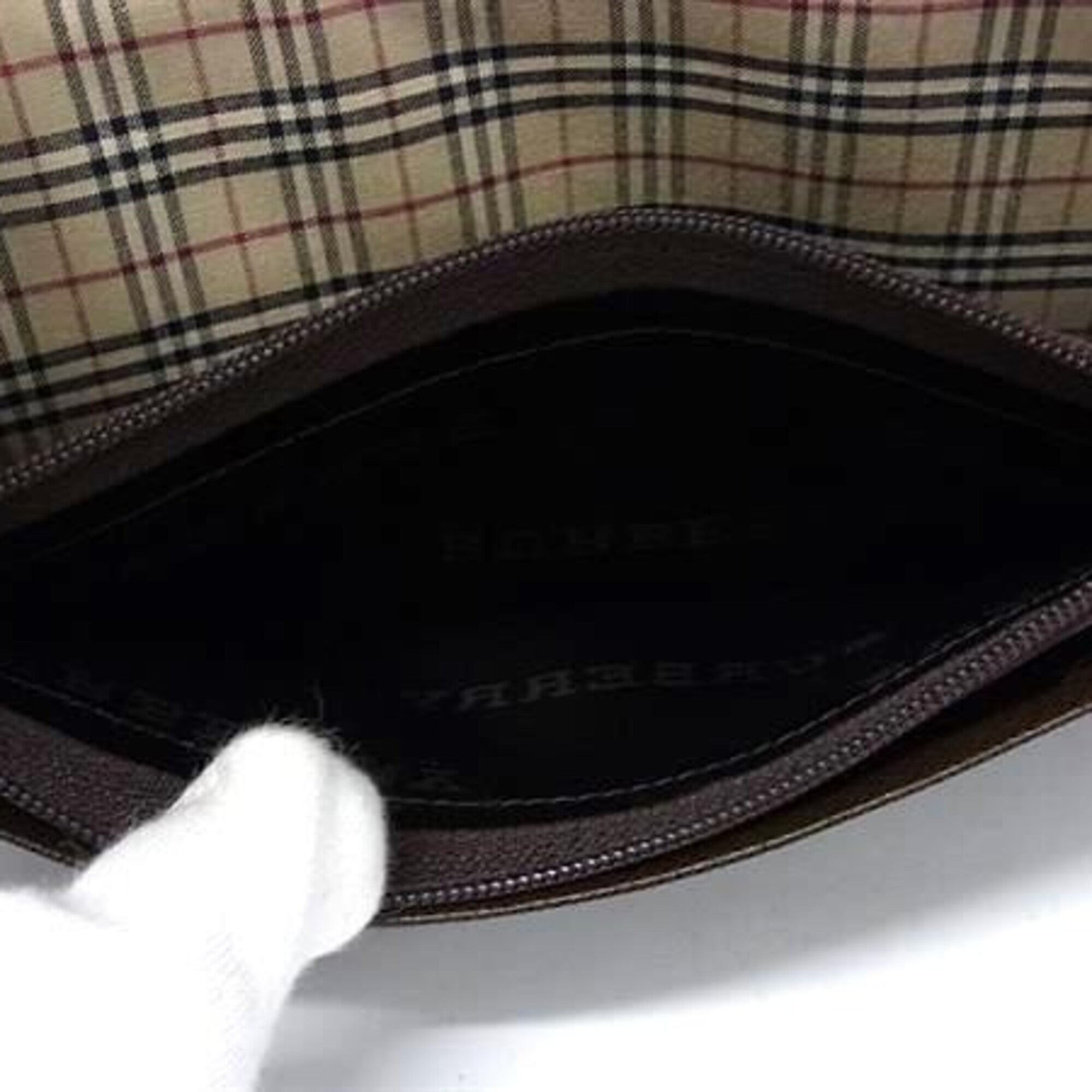 Burberry Dark Brown Leather Long Wallet (Bi-Fold) (Pre-Owned)