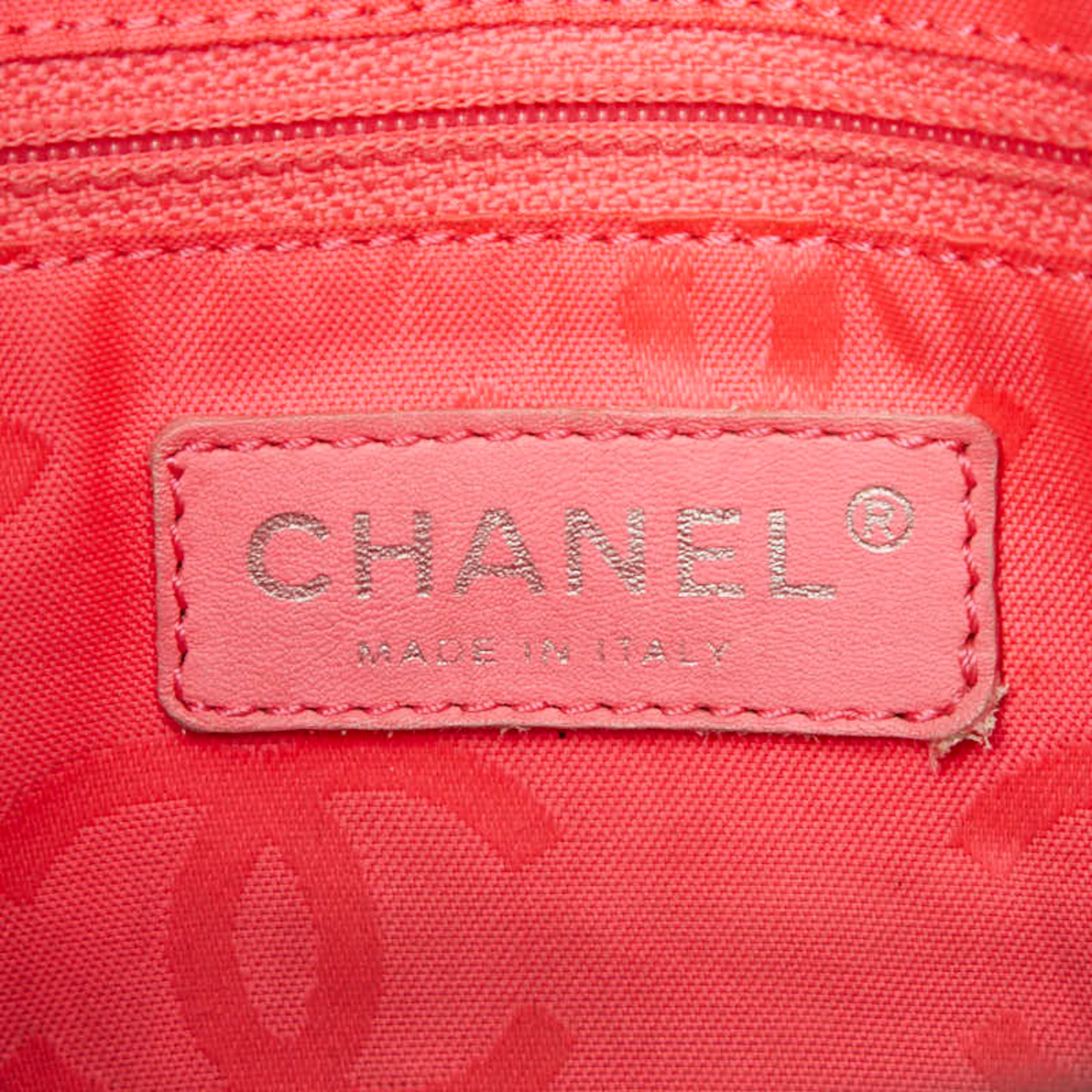 Chanel Black Pink Leather Handbag Tote Bag (Pre-Owned)