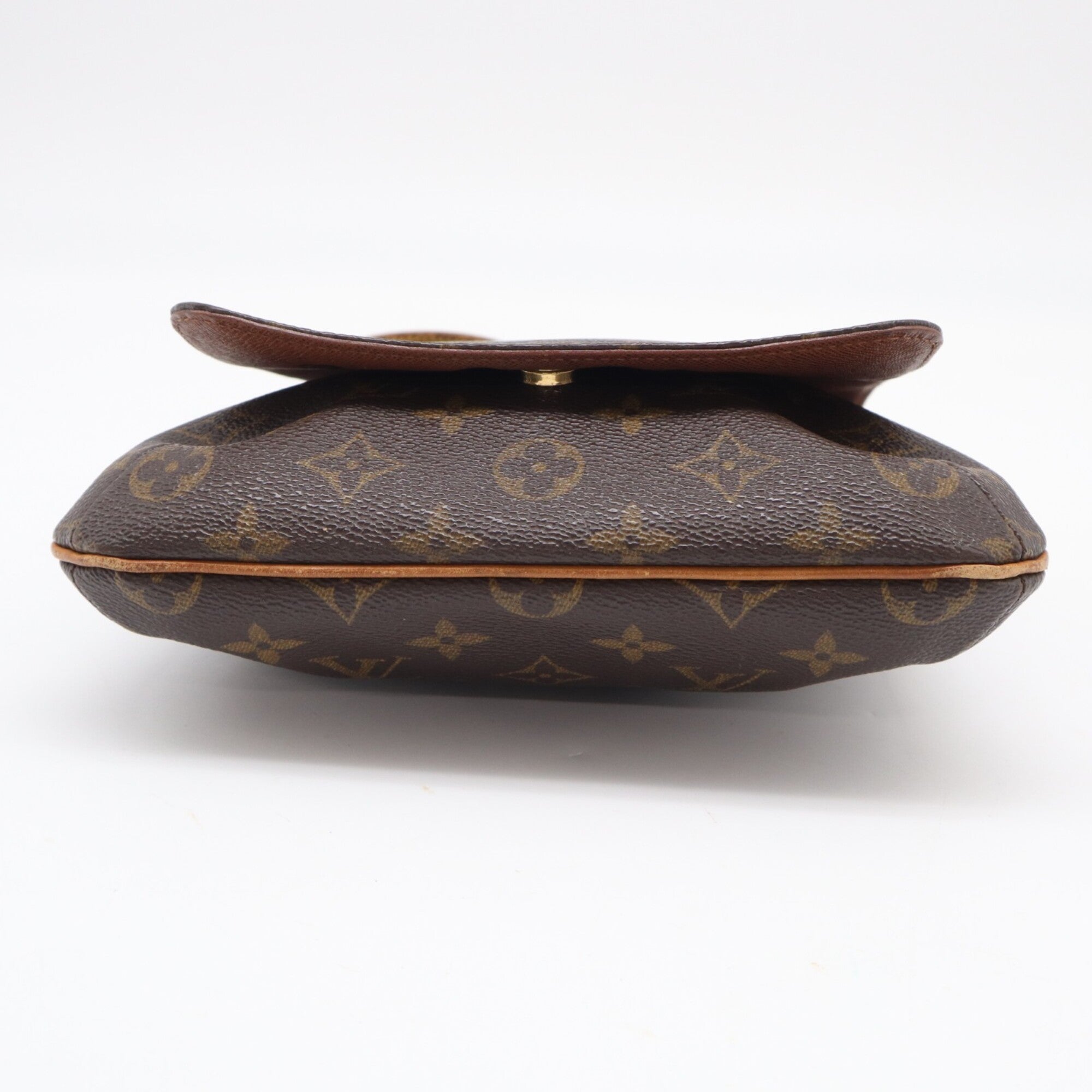 Louis Vuitton Beige Brown Monogram Coated Canvas Leather Shoulder Bag (Pre-Owned)