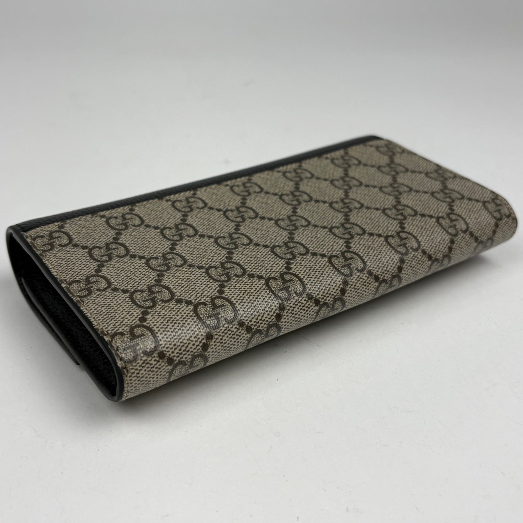 Gucci Beige Black Coated Canvas Leather (Pre-Owned)