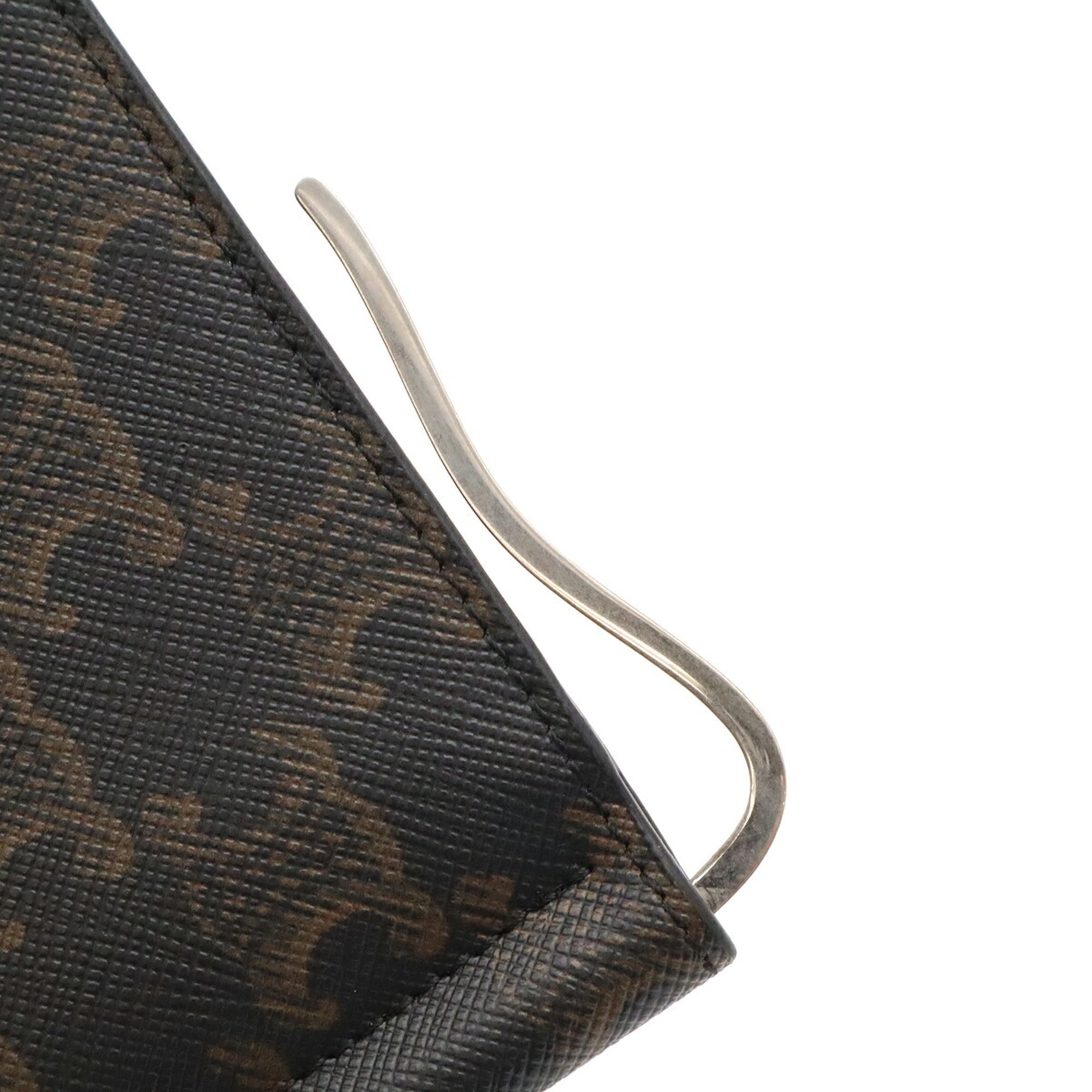 Celine Black Brown Coated Canvas Wallet (Bi-Fold) (Pre-Owned)