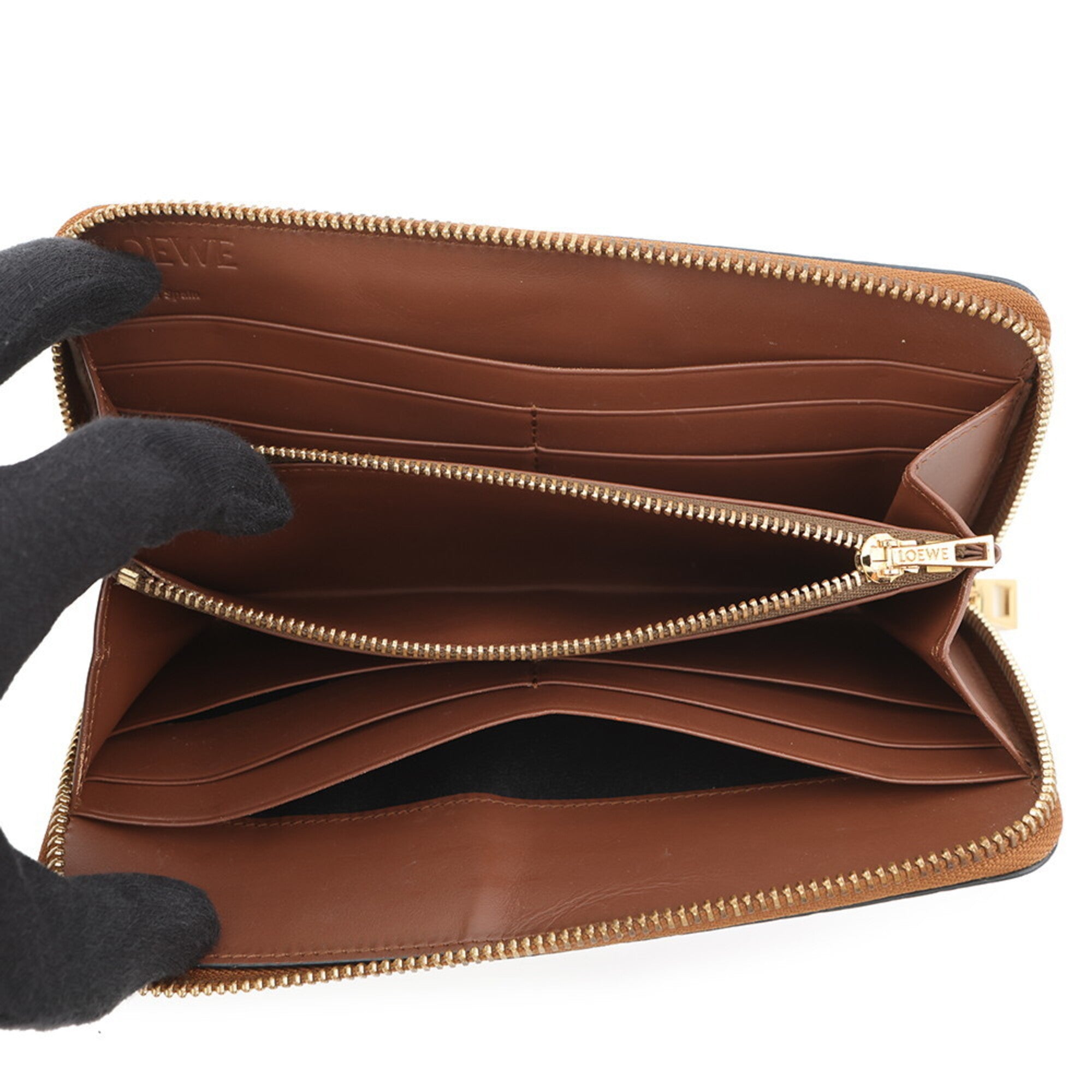 Loewe Brown Leather Long Wallet (Bi-Fold) (Pre-Owned)