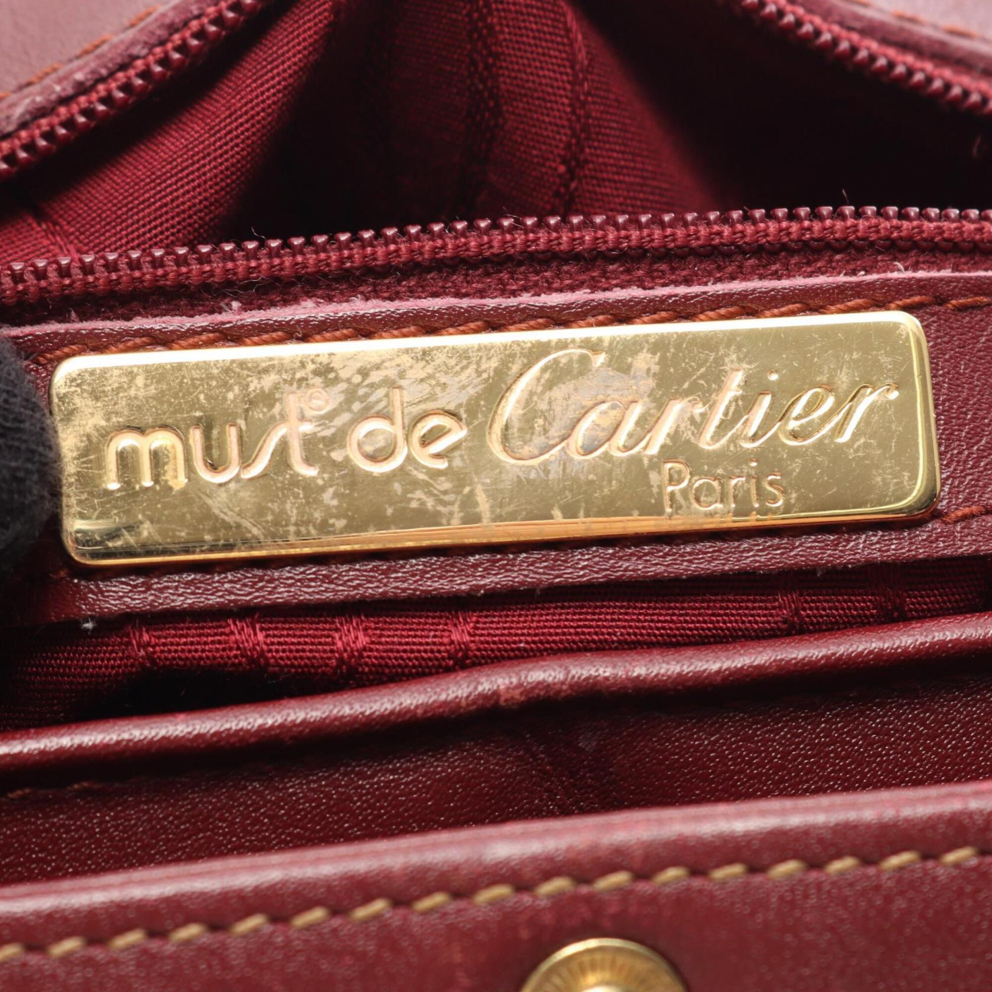 Cartier Bordeaux Leather Shoulder Bag (Pre-Owned)