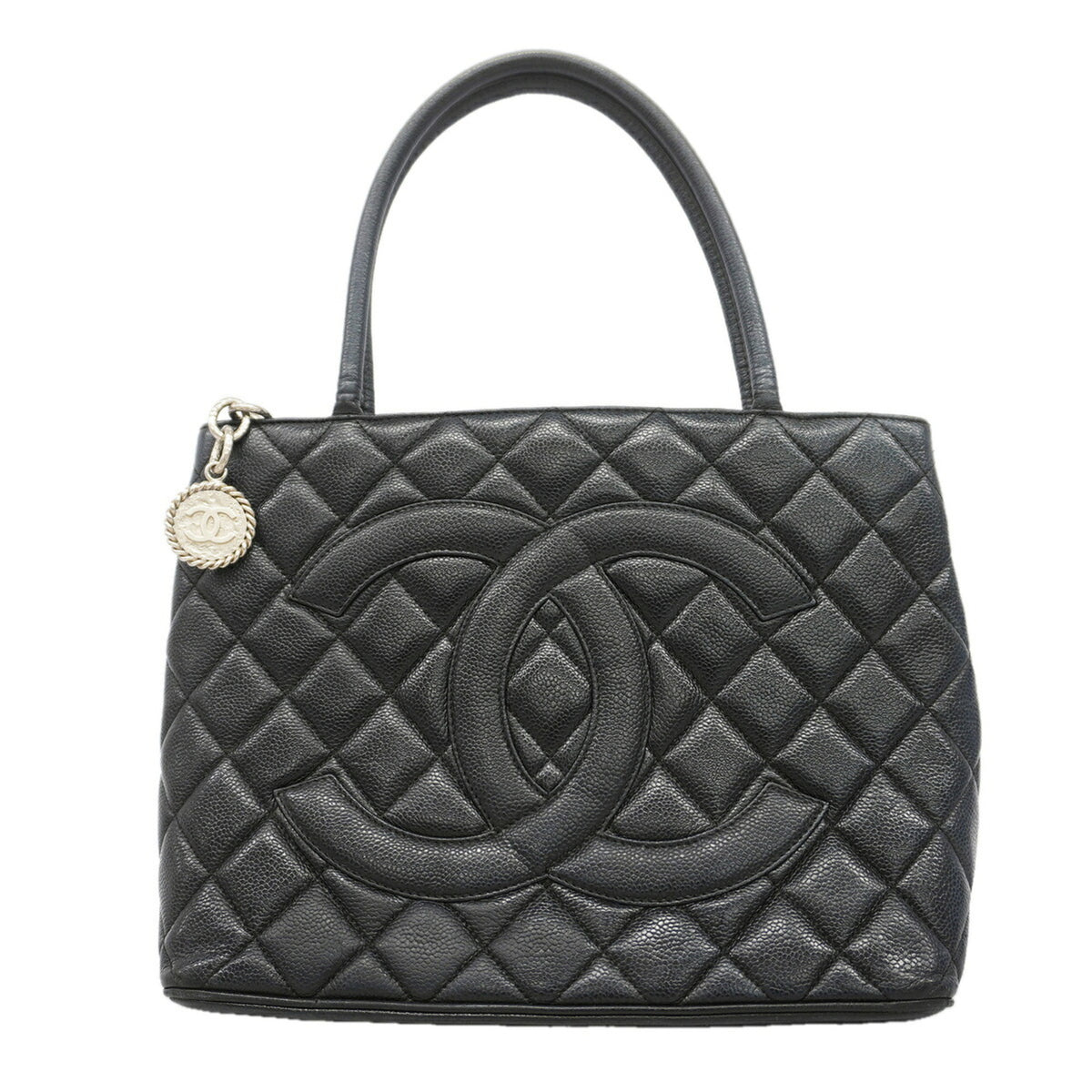 Chanel Black Grained Calfskin Tote Bag (Pre-Owned)