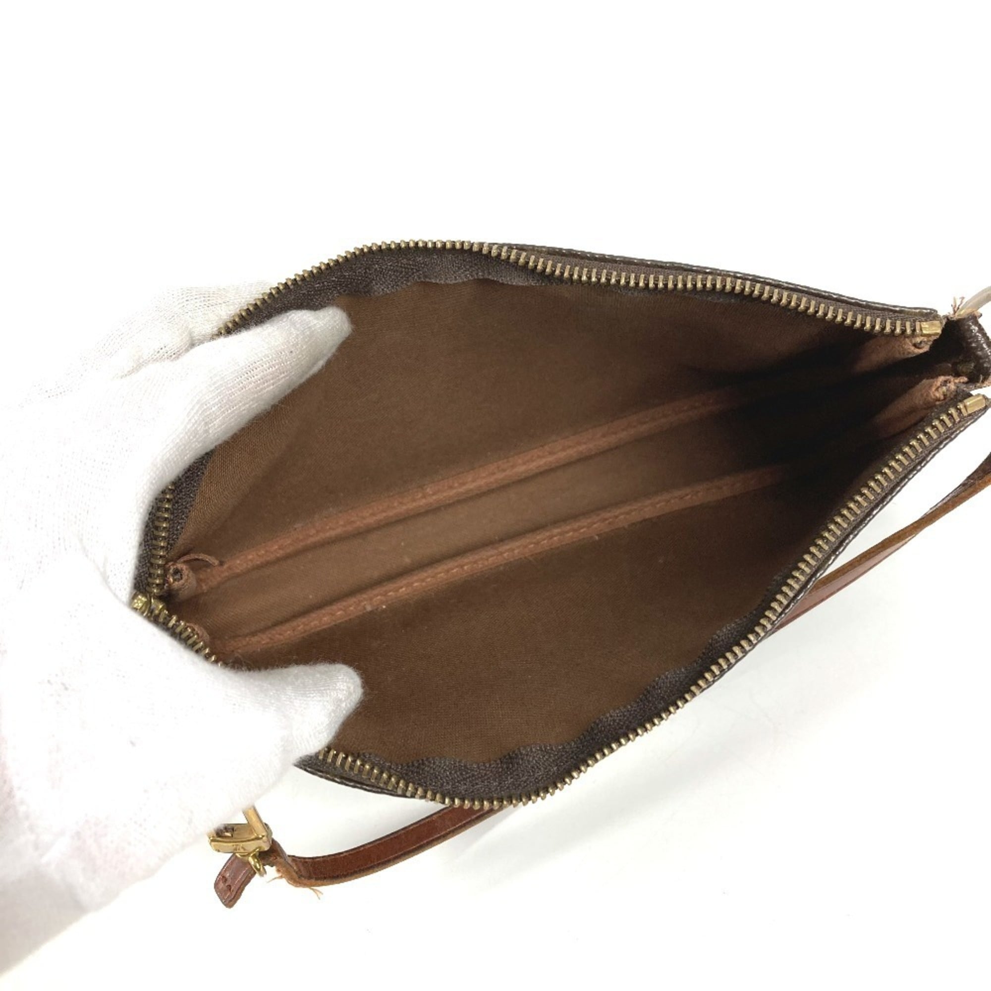 Louis Vuitton Brown Khaki Monogram Graffiti Canvas Handbag Pochette Pouch Shoulder Bag (Pre-Owned)