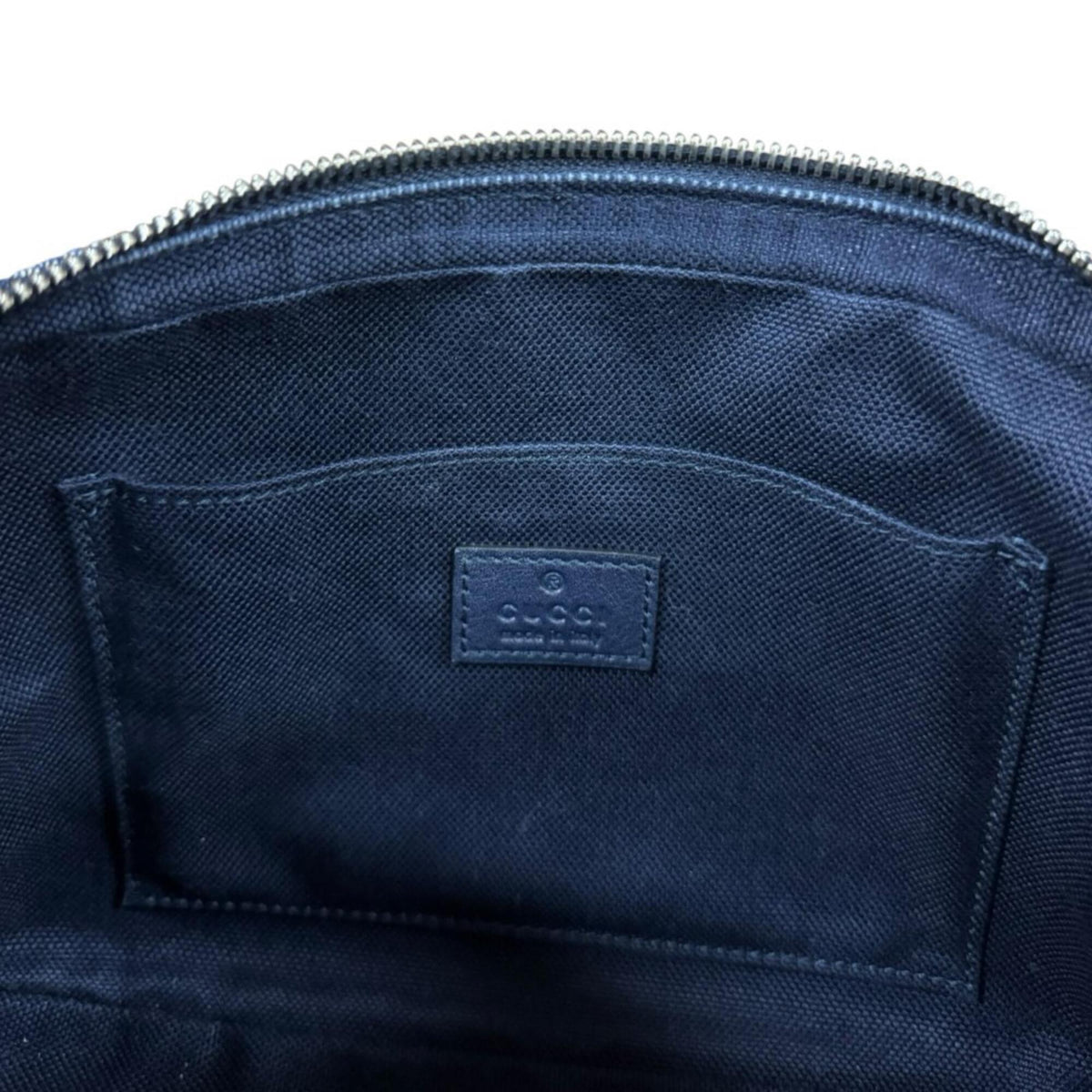 Gucci Navy Denim Leather Shoulder Bag (Pre-Owned)