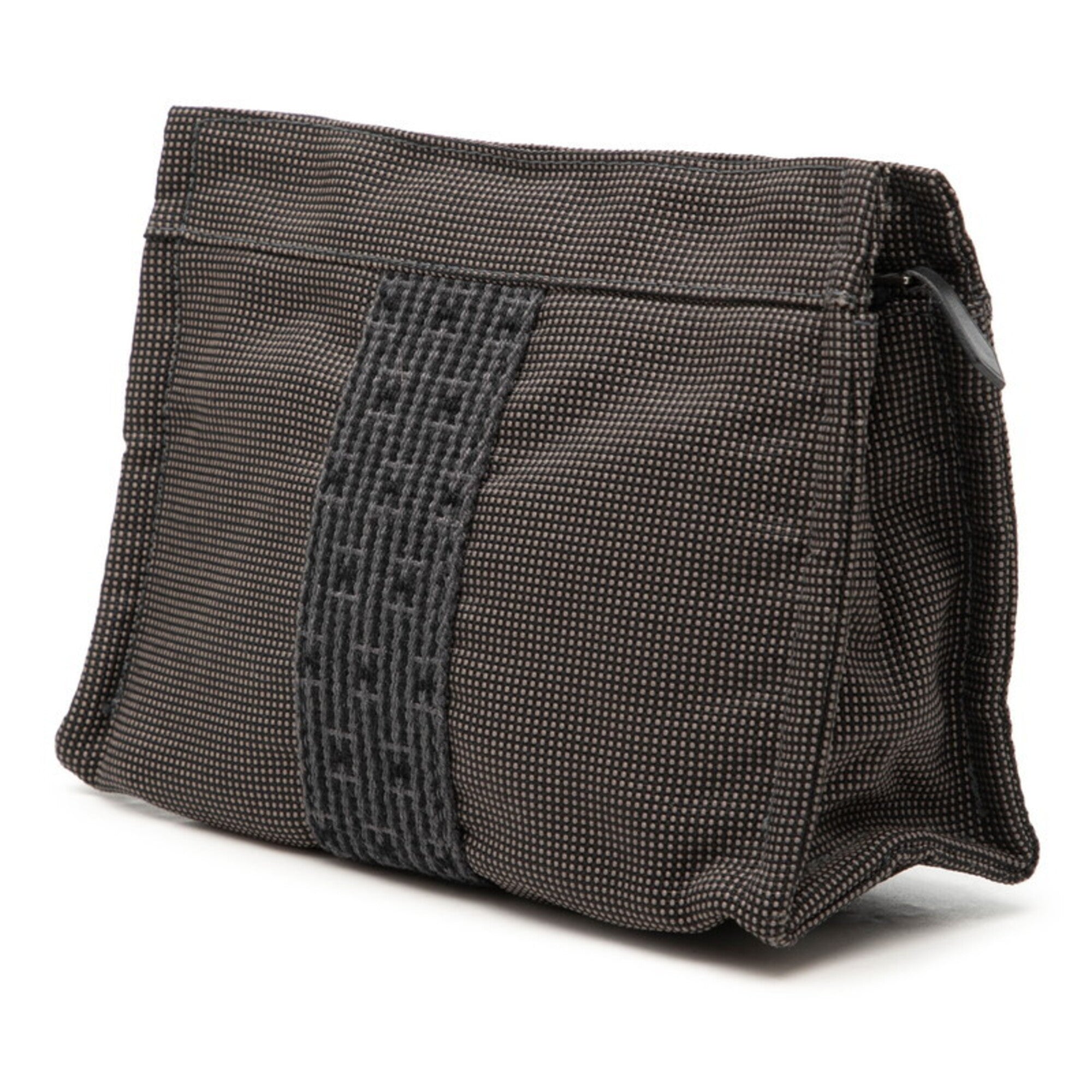 Hermes Gray Polyester Polyamide Handbag Pouch (Pre-Owned)