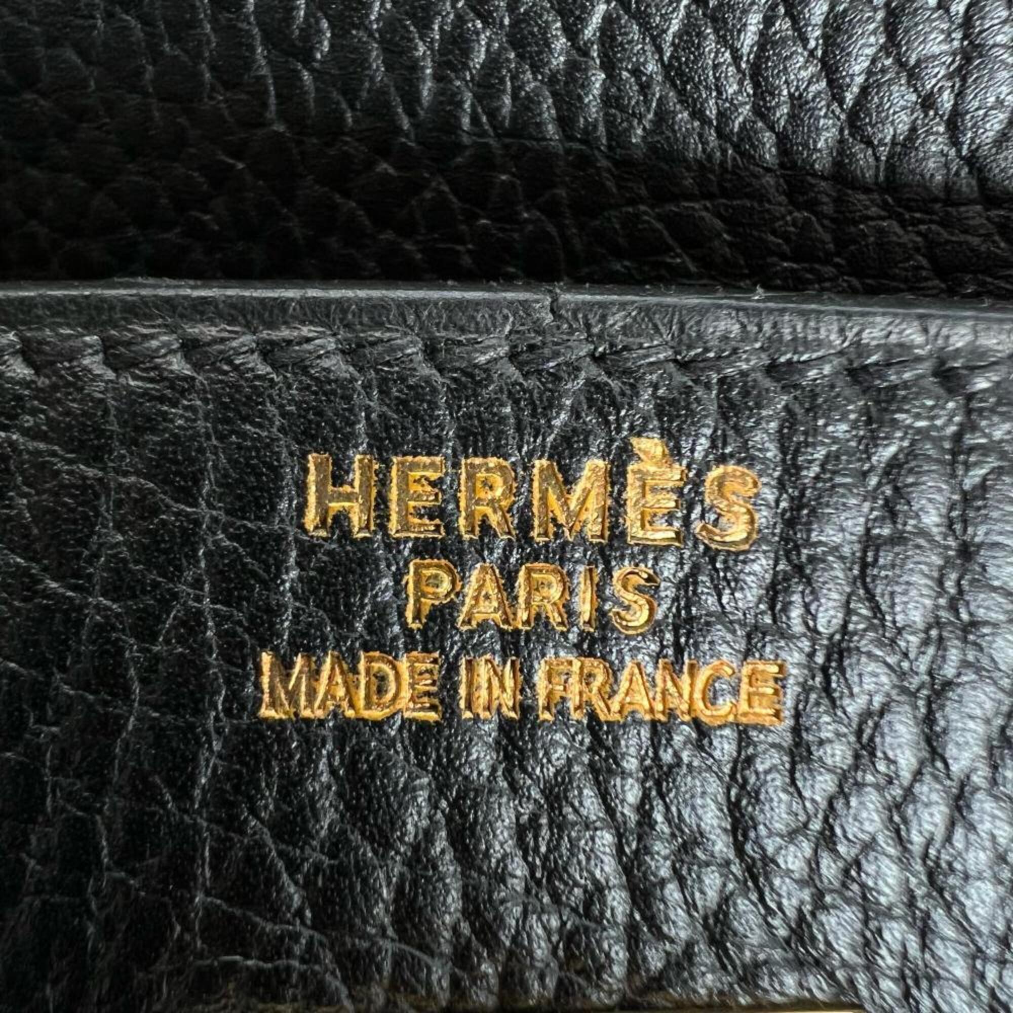 Hermes Black Leather Handbag (Pre-Owned)