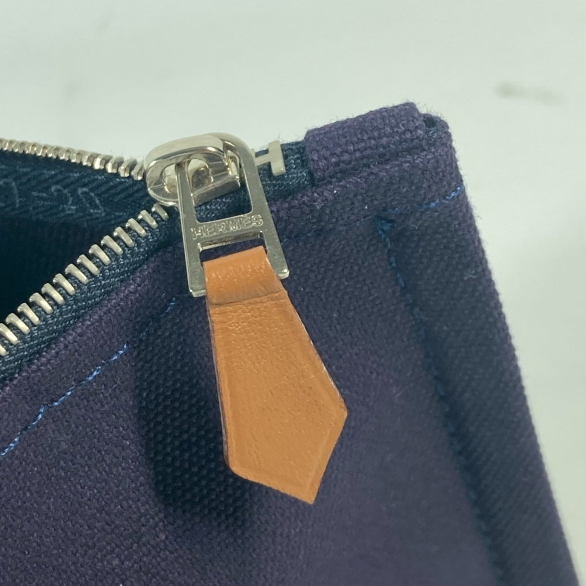 Hermes Navy Cotton Pouch (Pre-Owned)