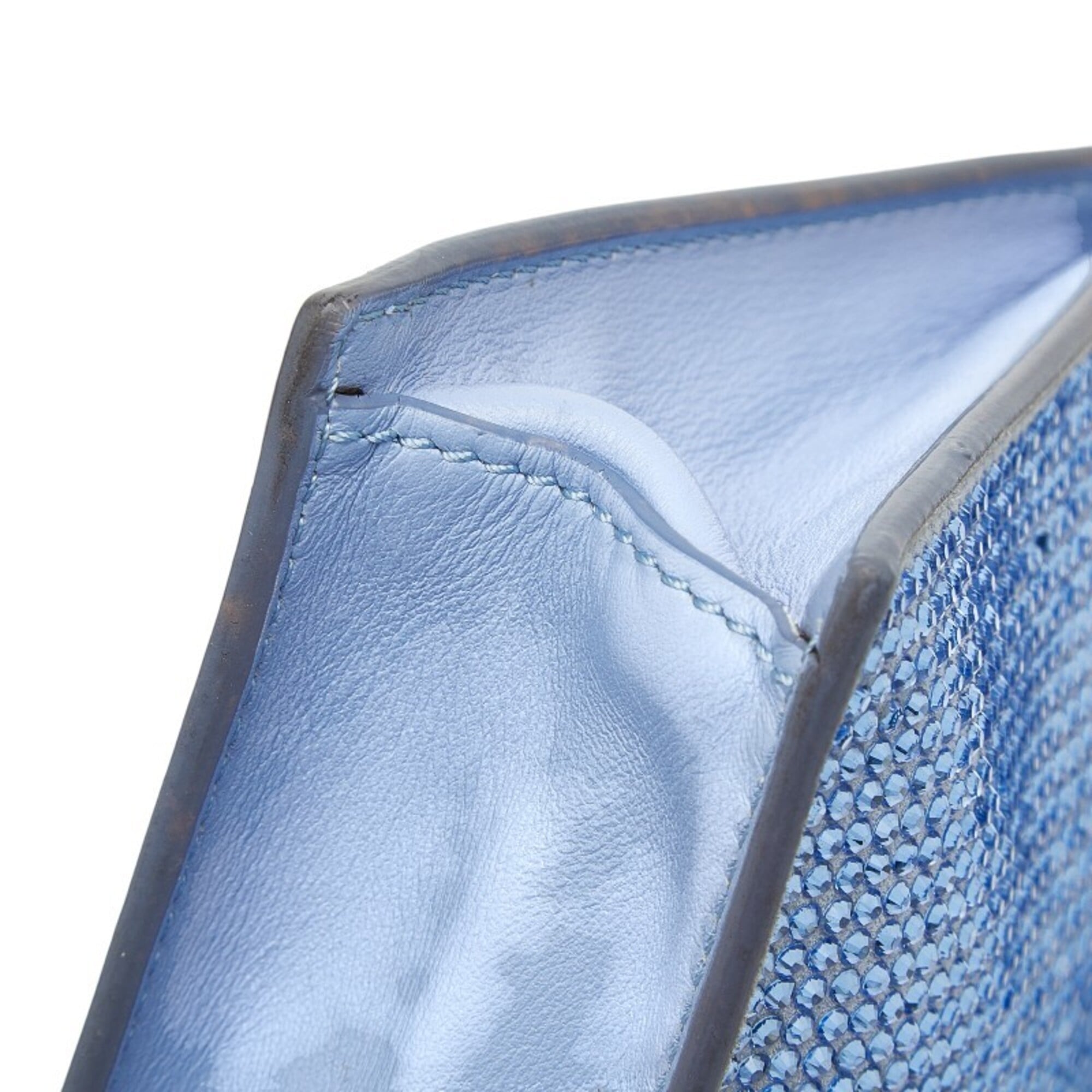 Versace Light Blue Leather Shoulder Bag (Pre-Owned)
