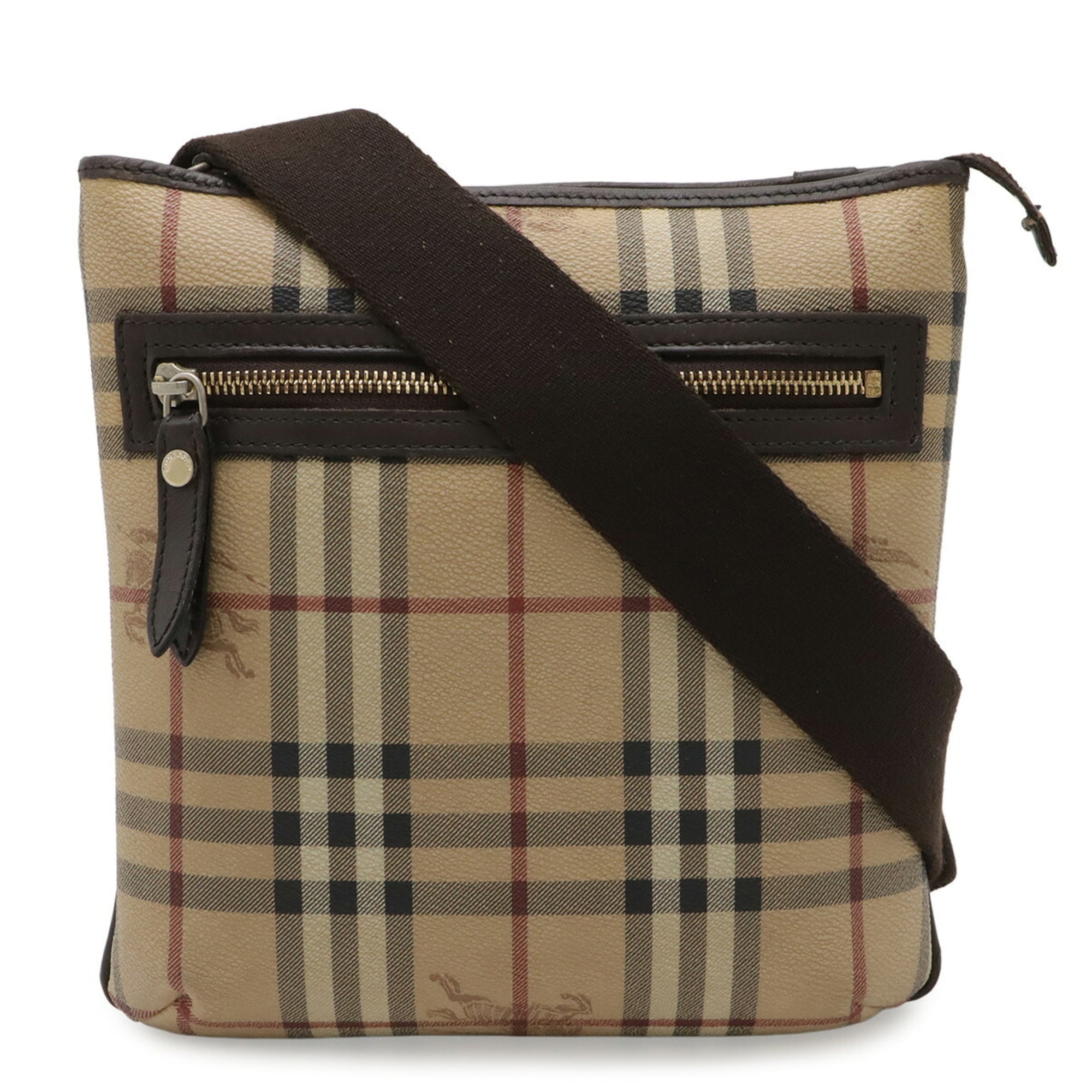 Burberry Beige Black Bordeaux Pvc Leather Pochette Shoulder Bag (Pre-Owned)