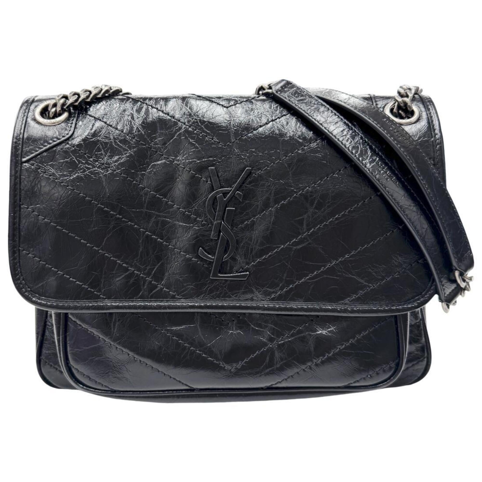 Yves Saint Laurent Black Leather Shoulder Bag (Pre-Owned)