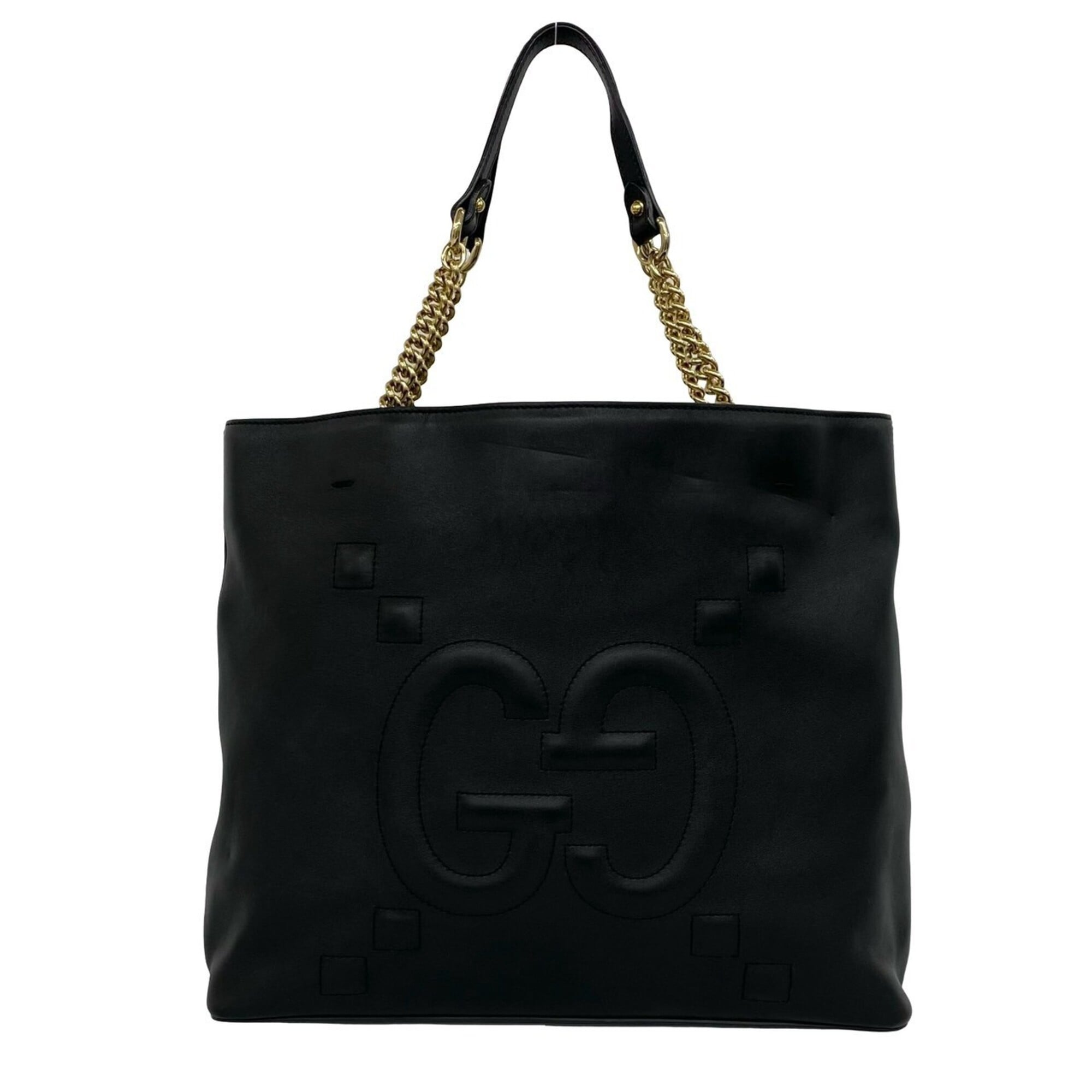 Gucci Black Leather Shoulder Bag Tote Bag (Pre-Owned)