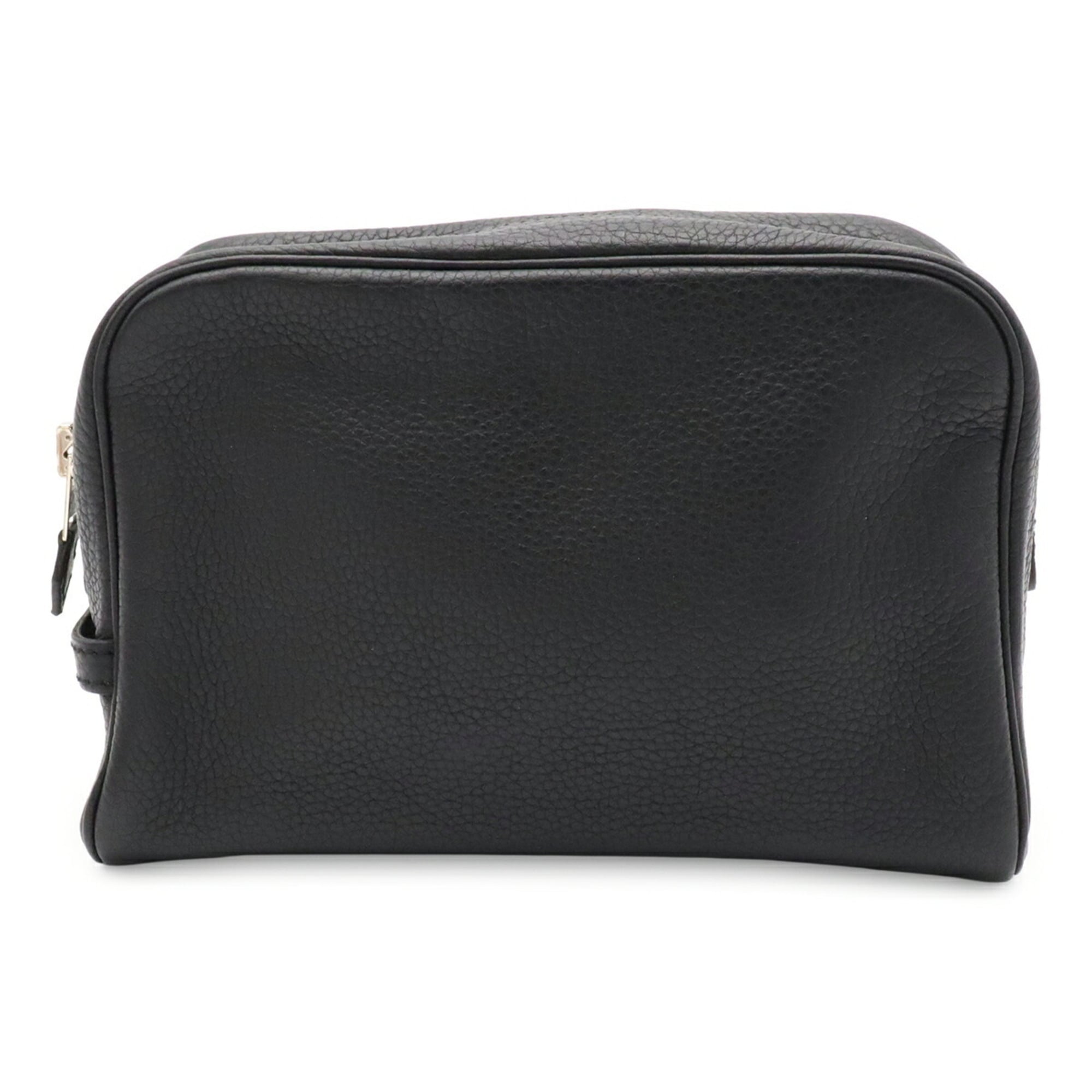 Hermes Black Taurillon Clemence Leather Clutch Bag Pouch (Pre-Owned)