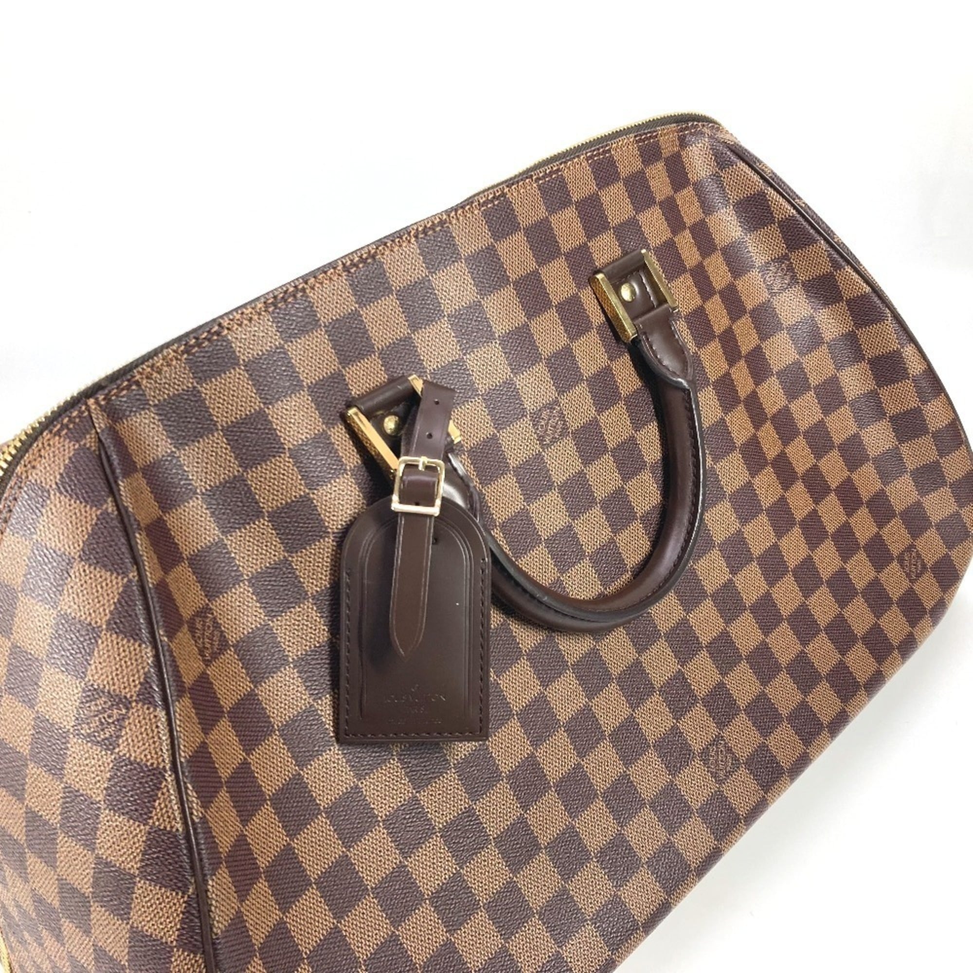 Louis Vuitton Brown Damier Canvas Ebene Damier Canvas Boston Bag (Pre-Owned)