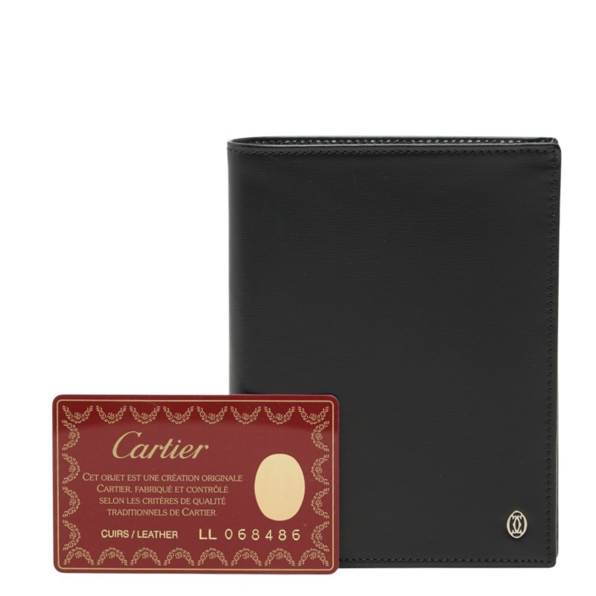 Cartier Black Leather Wallet (Bi-Fold) (Pre-Owned)