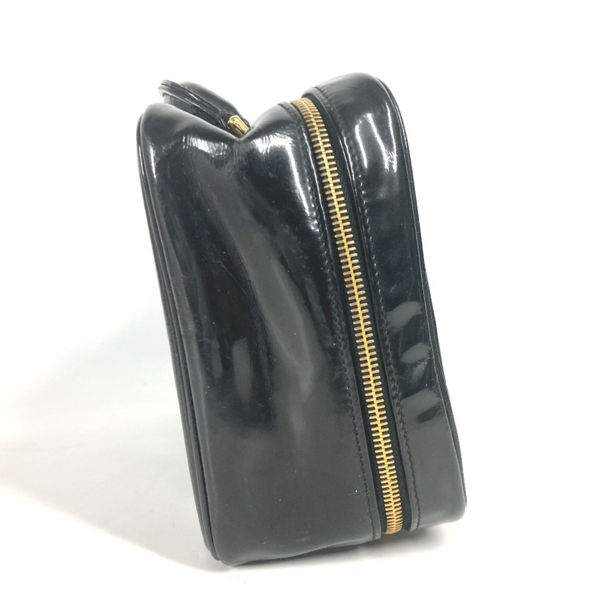 Chanel Black Leather Handbag Vanity Bag (Pre-Owned)