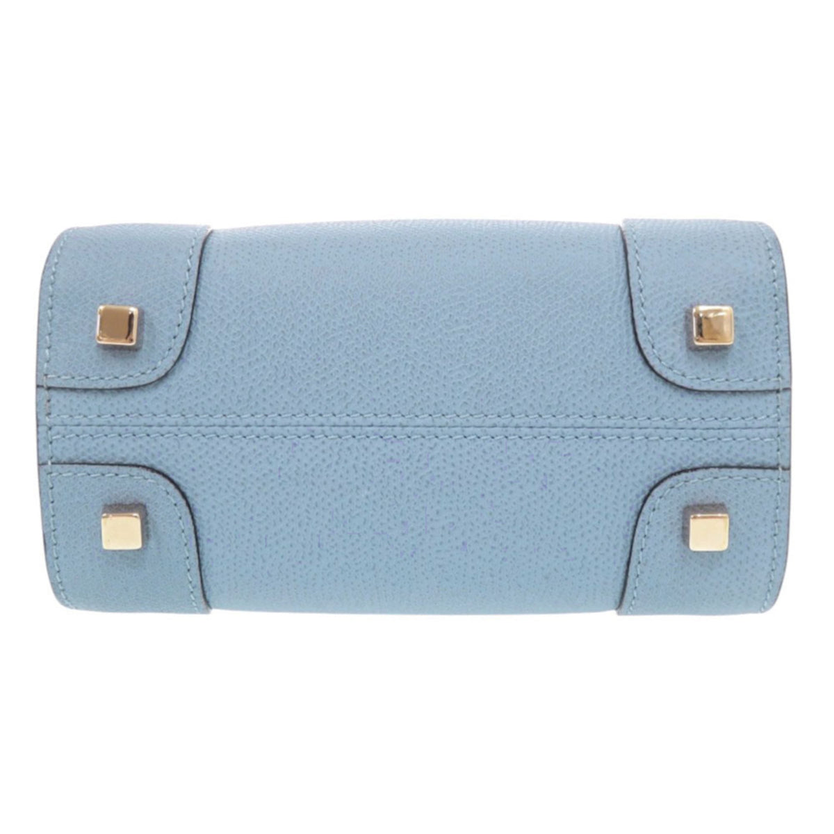 Valextra Blue Leather Handbag Shoulder Bag (Pre-Owned)
