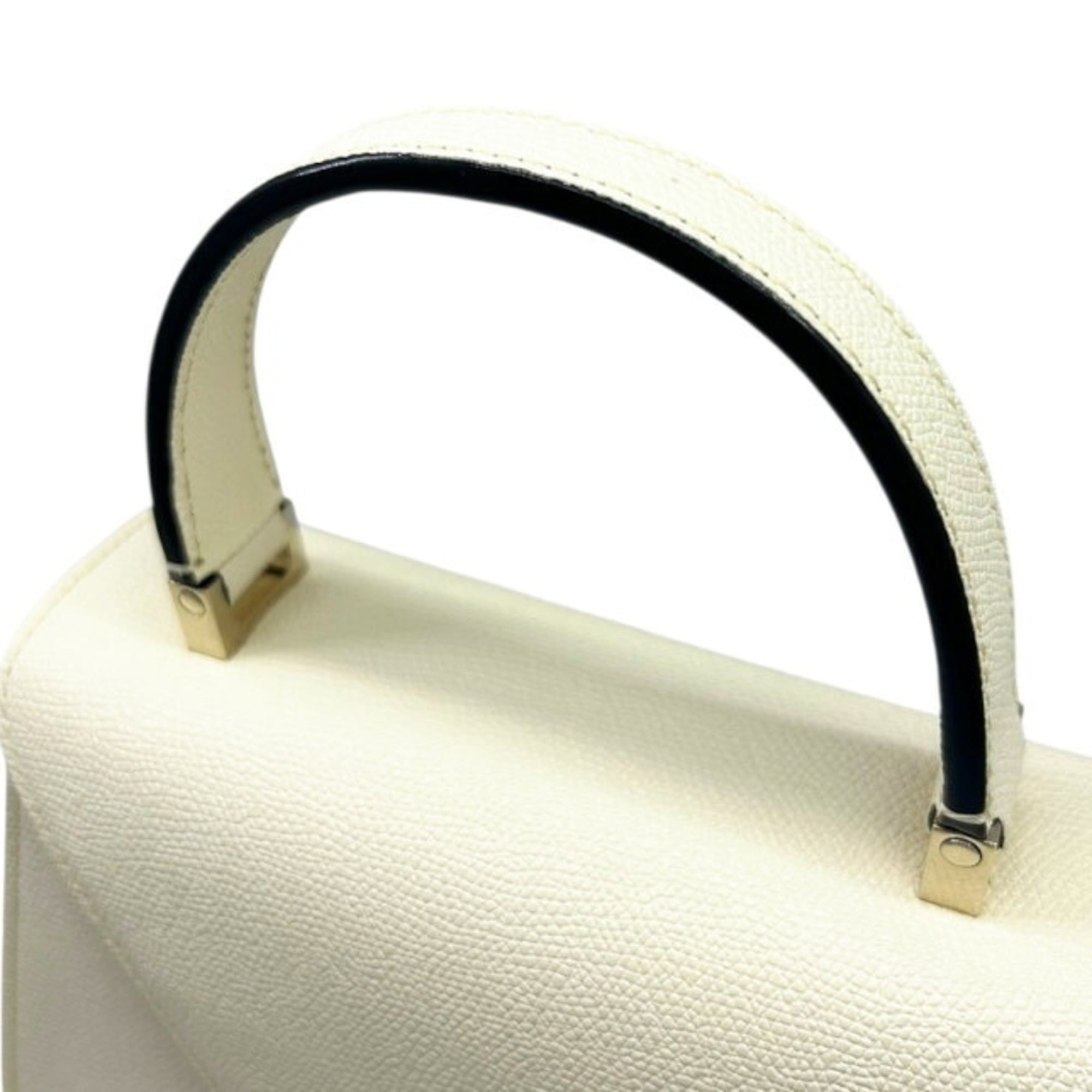 Valextra Off-White Leather Handbag Shoulder Bag (Pre-Owned)