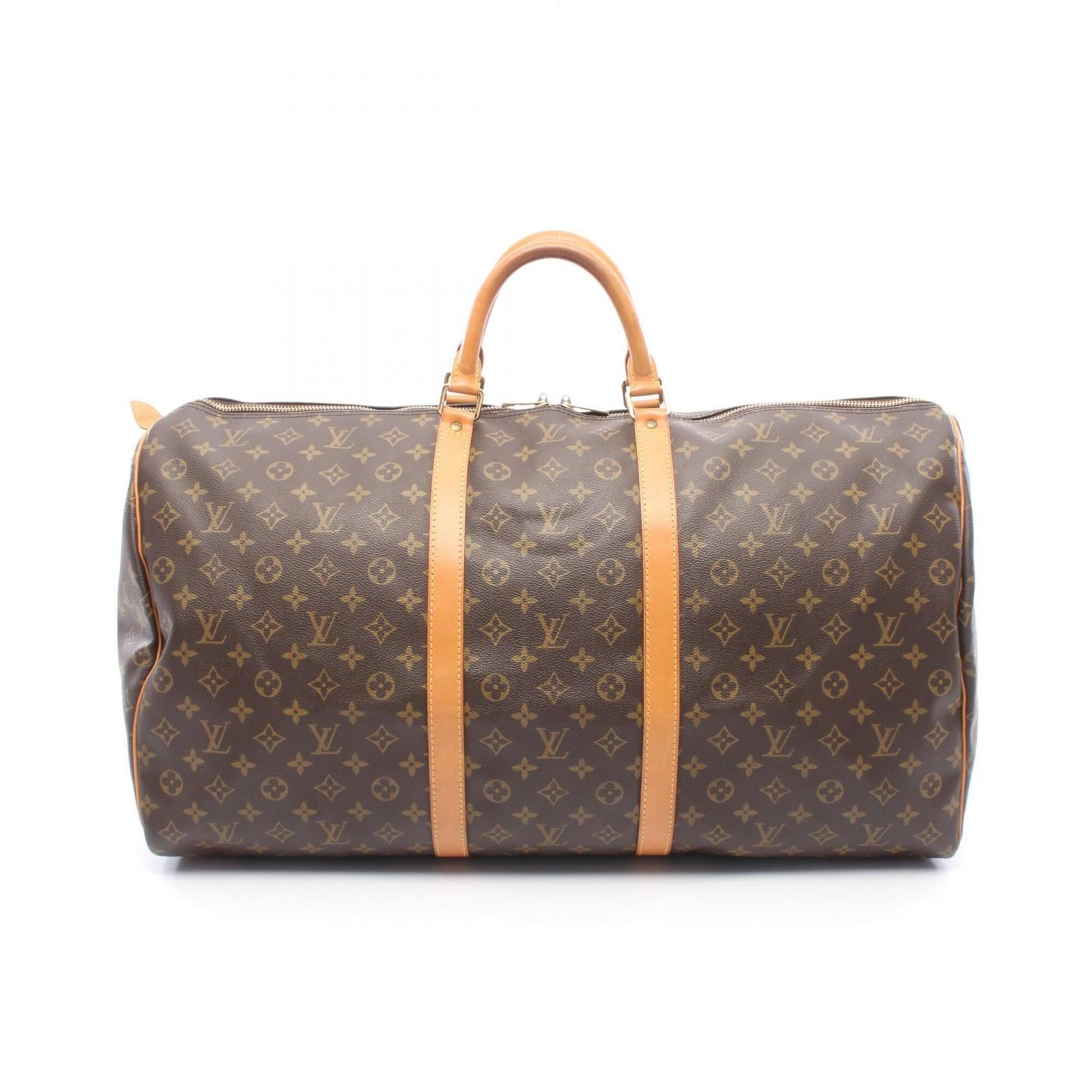 Louis Vuitton Brown Coated Canvas Leather Boston Bag Handbag (Pre-Owned)