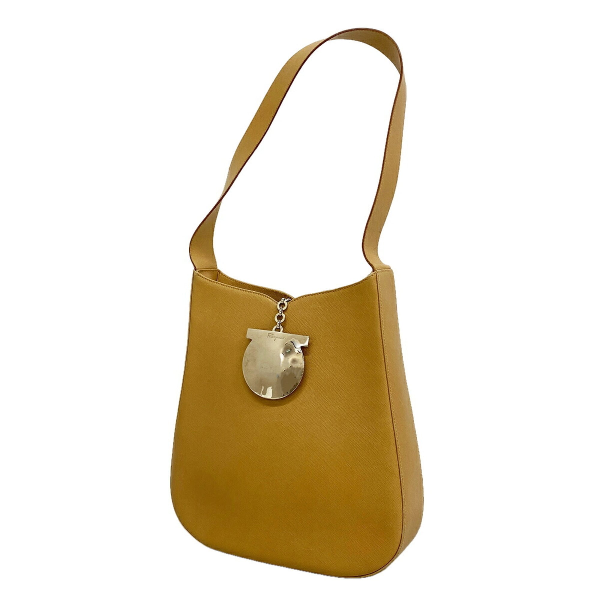 Salvatore Ferragamo Beige Leather Shoulder Bag (Pre-Owned)