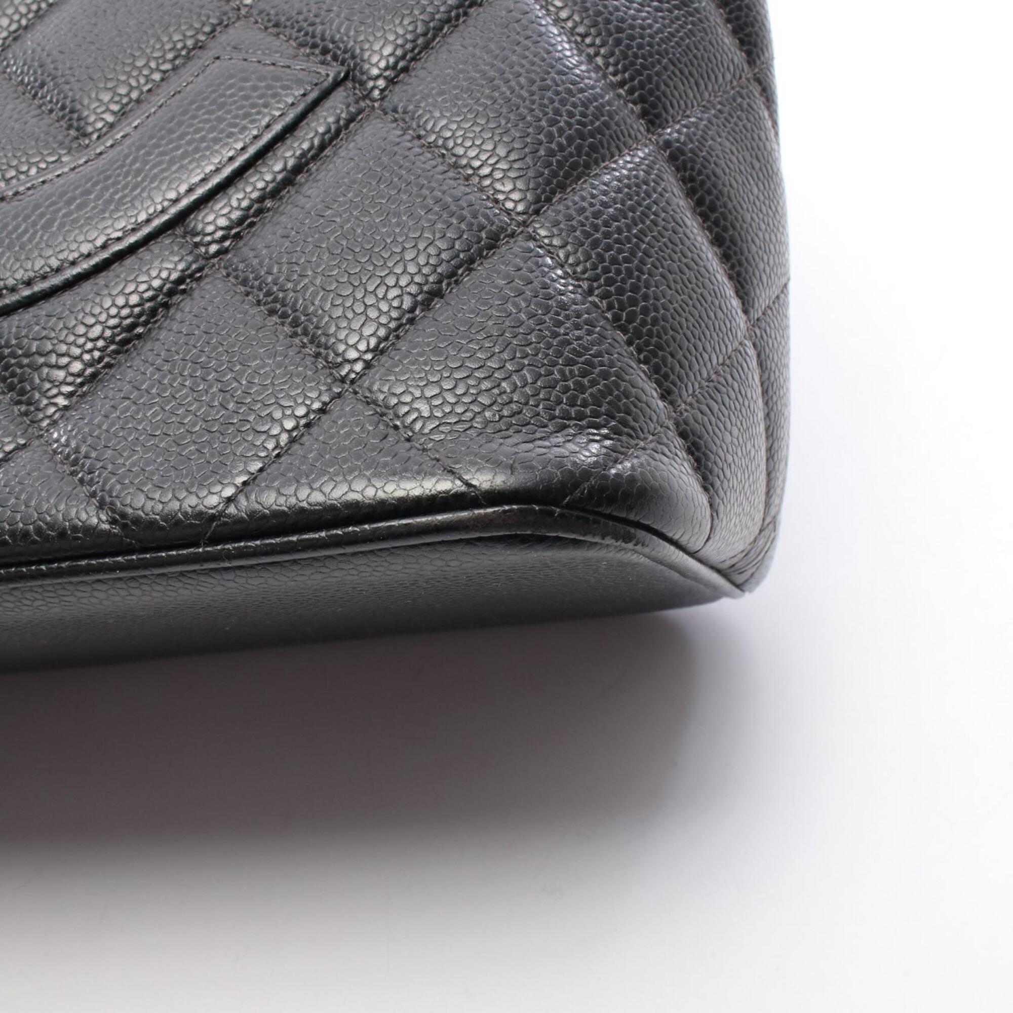 Chanel Black Grained Calfskin Handbag Tote Bag (Pre-Owned)