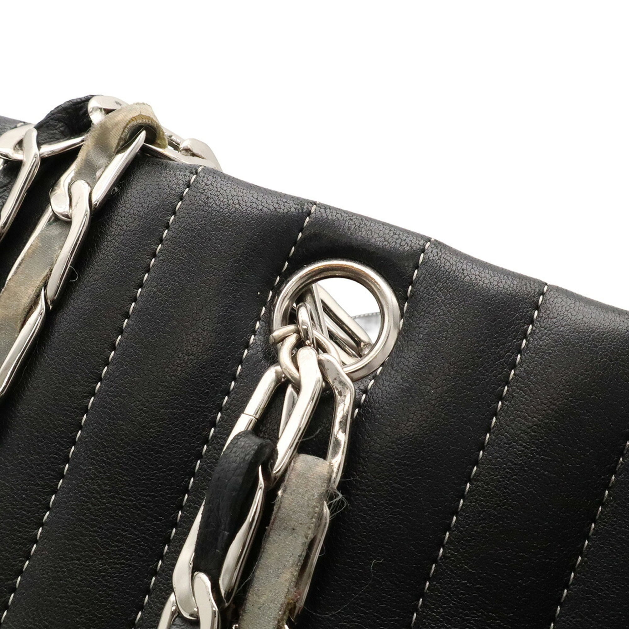 Chanel Black Leather Shoulder Bag Tote Bag (Pre-Owned)