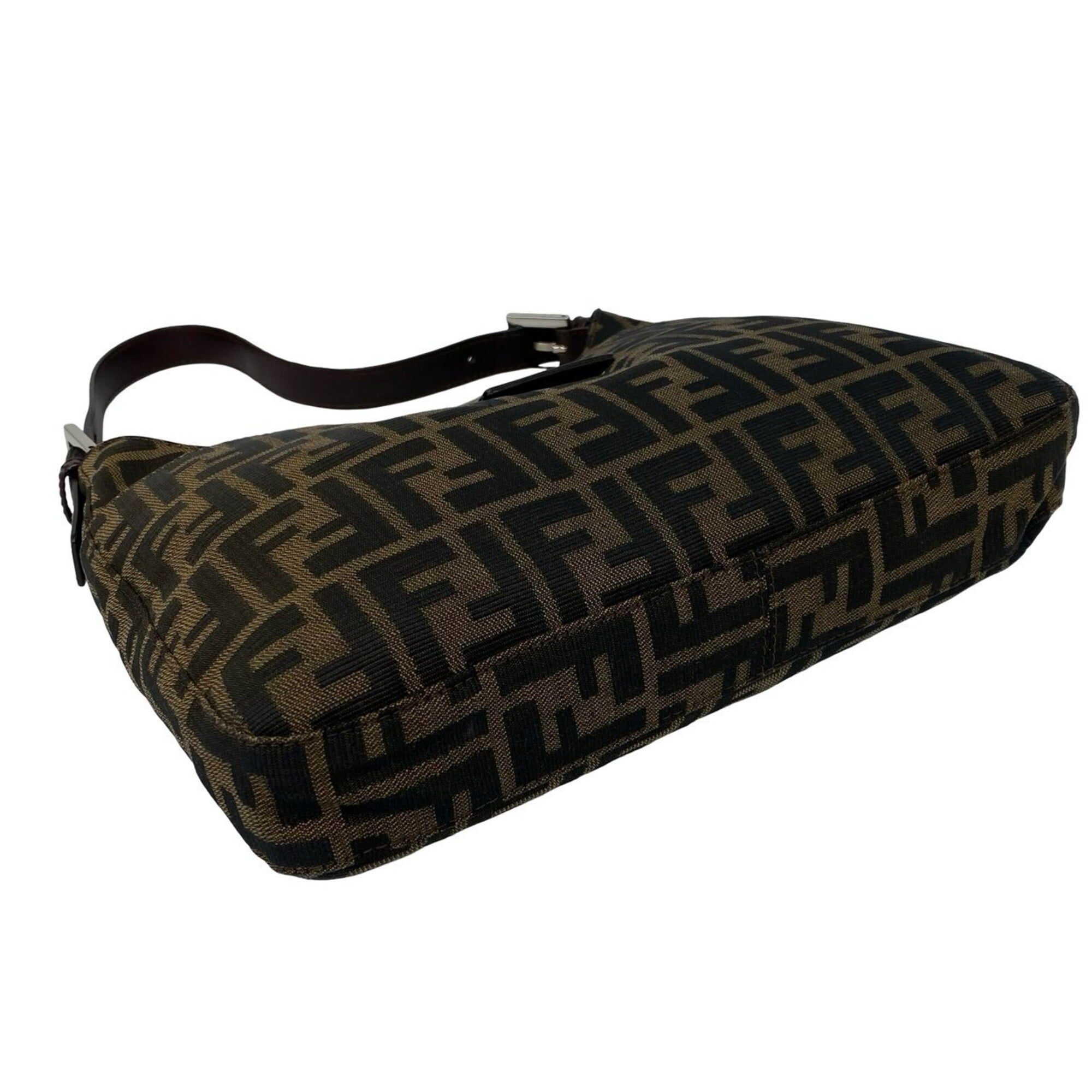 Fendi Brown Canvas Leather Handbag Shoulder Bag (Pre-Owned)