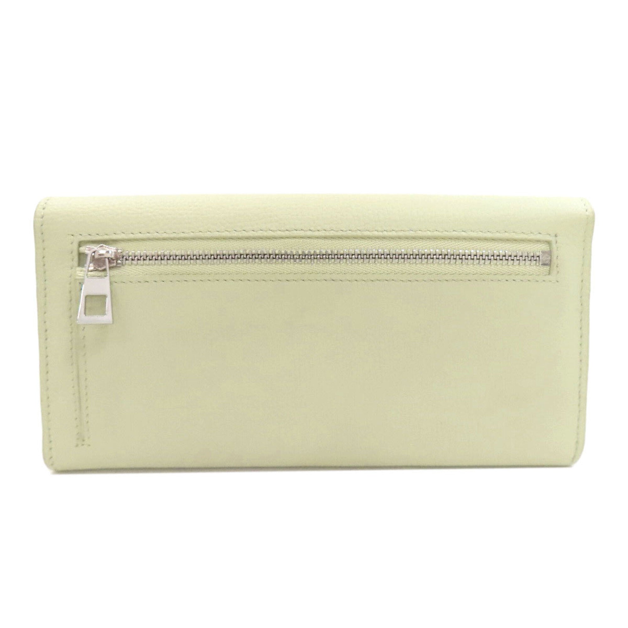 Loewe Light Green Leather Long Wallet (Bi-Fold) (Pre-Owned)