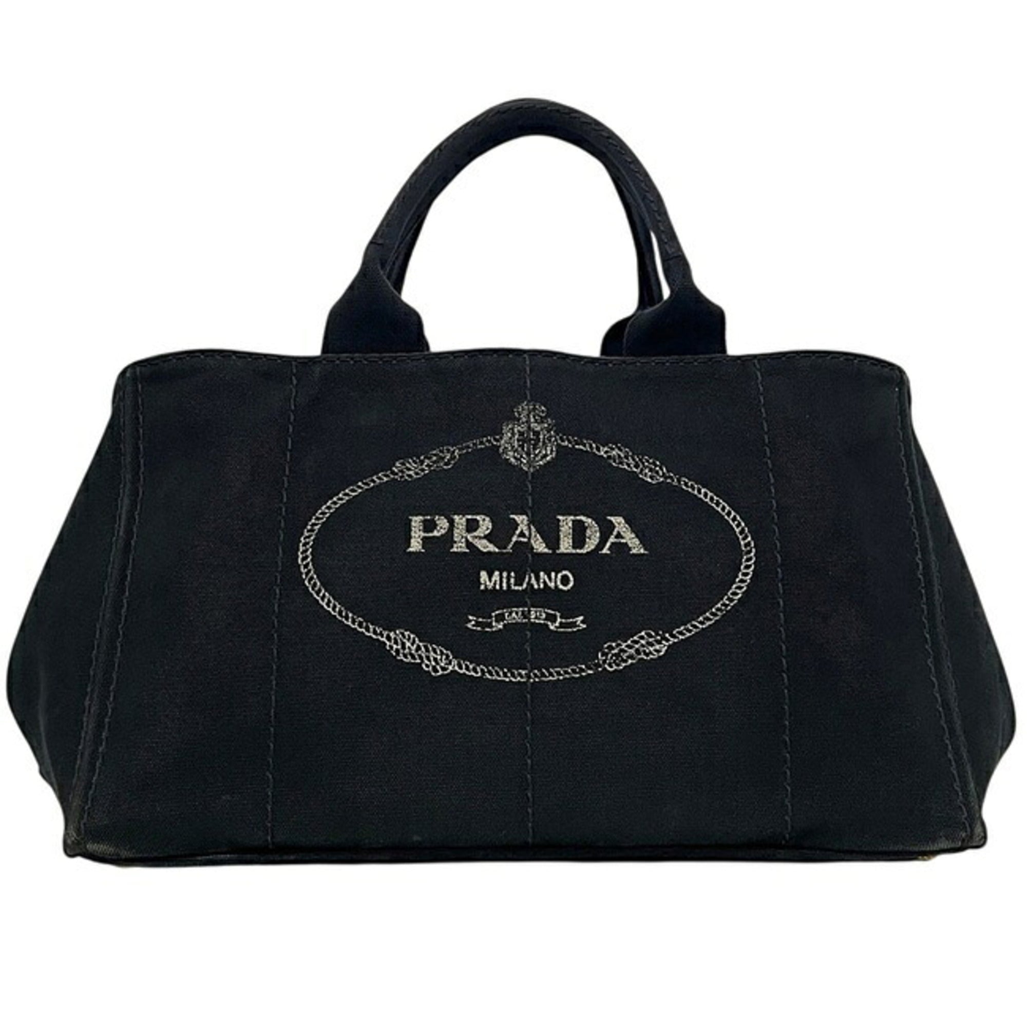 Prada Black Canvas Tote Bag (Pre-Owned)