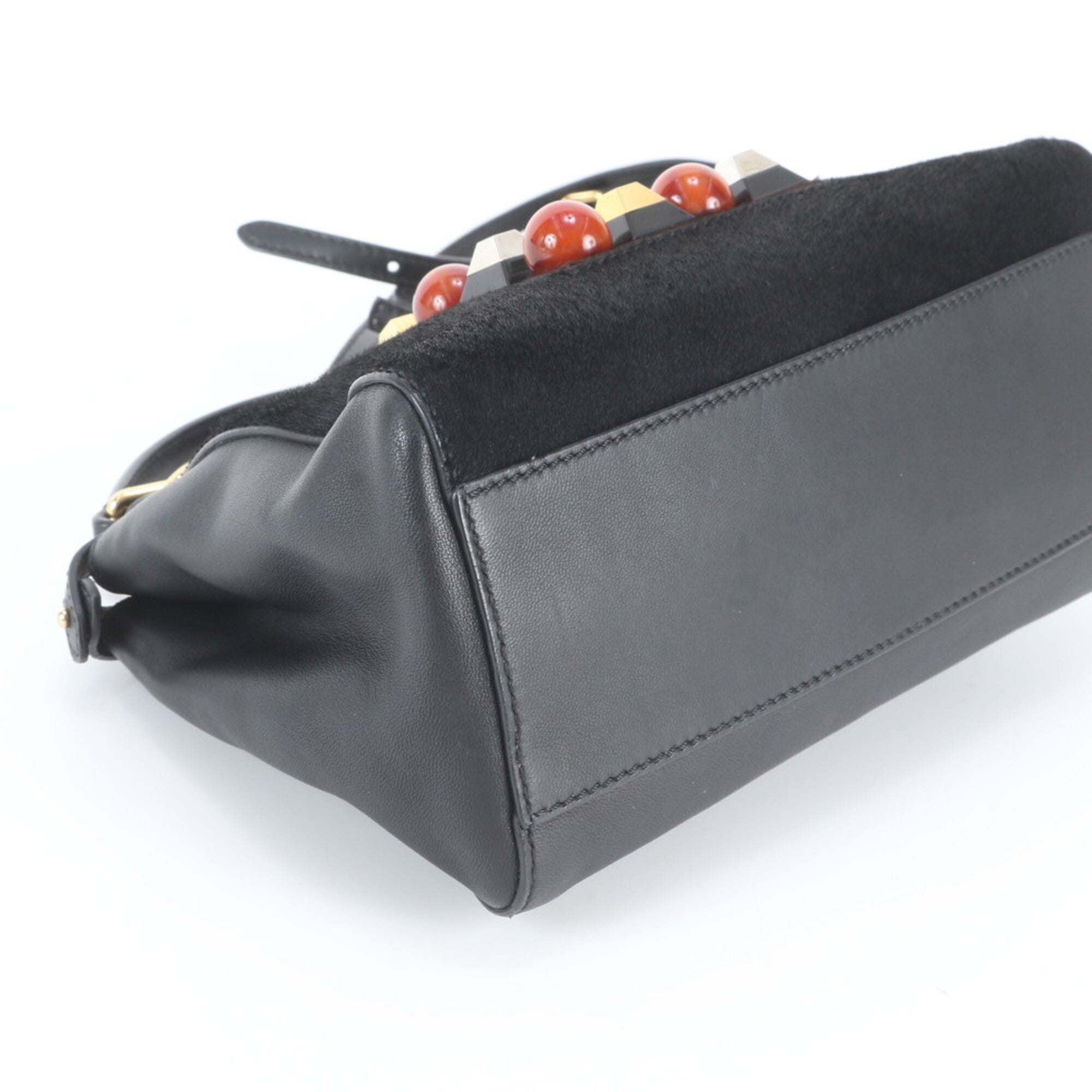 Fendi Black Leather Handbag Shoulder Bag (Pre-Owned)