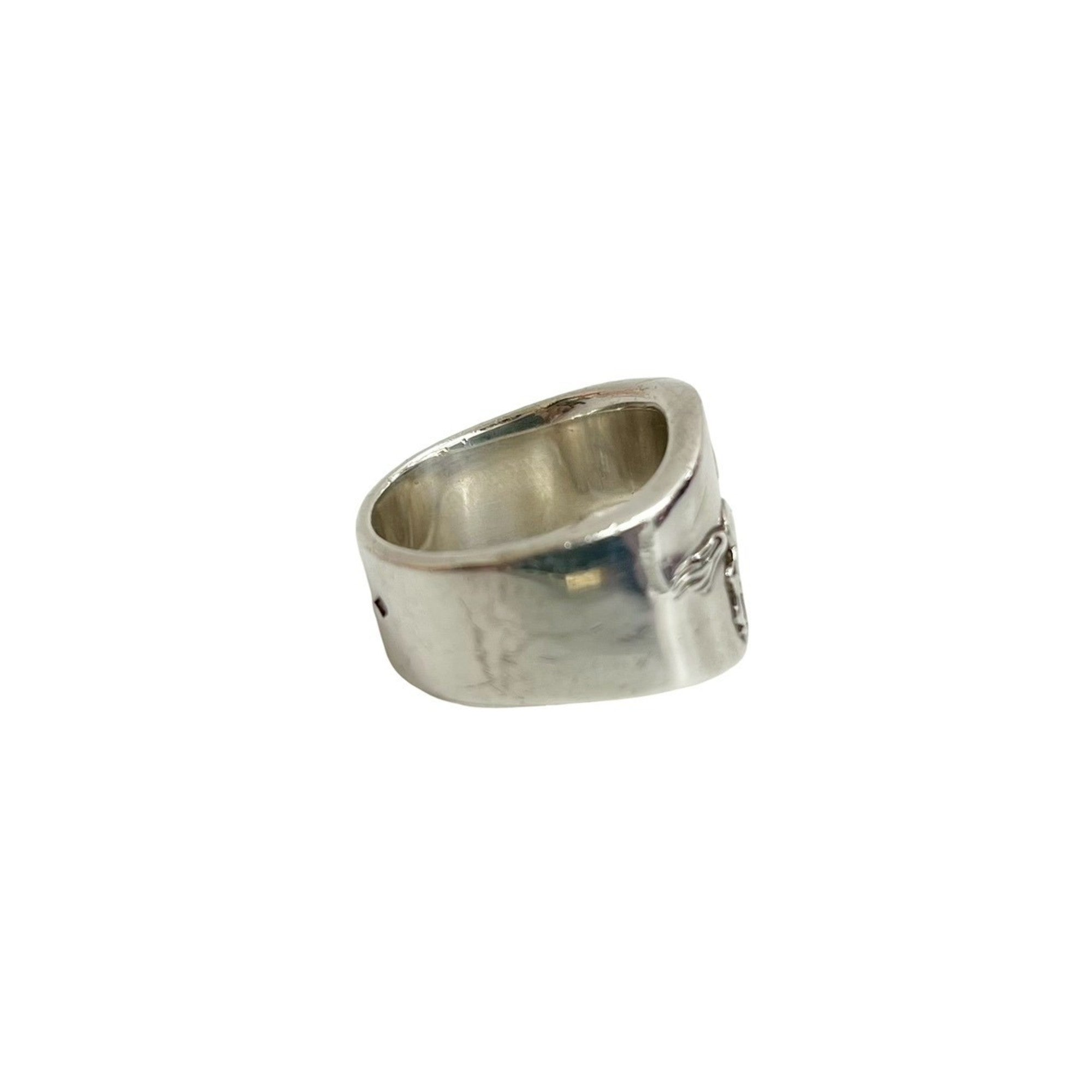 Hermes Silver Silver 925 Band Ring (Pre-Owned)