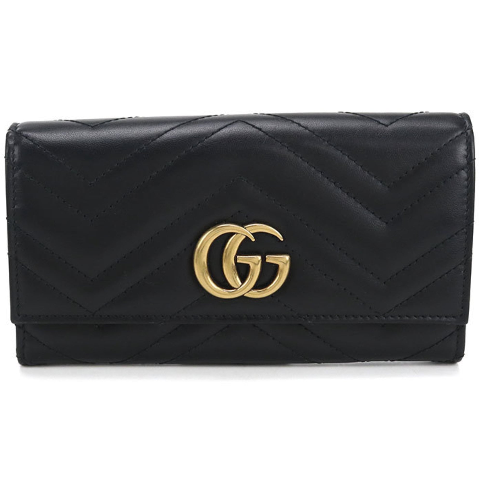 Gucci Black Leather Long Wallet (Bi-Fold) (Pre-Owned)
