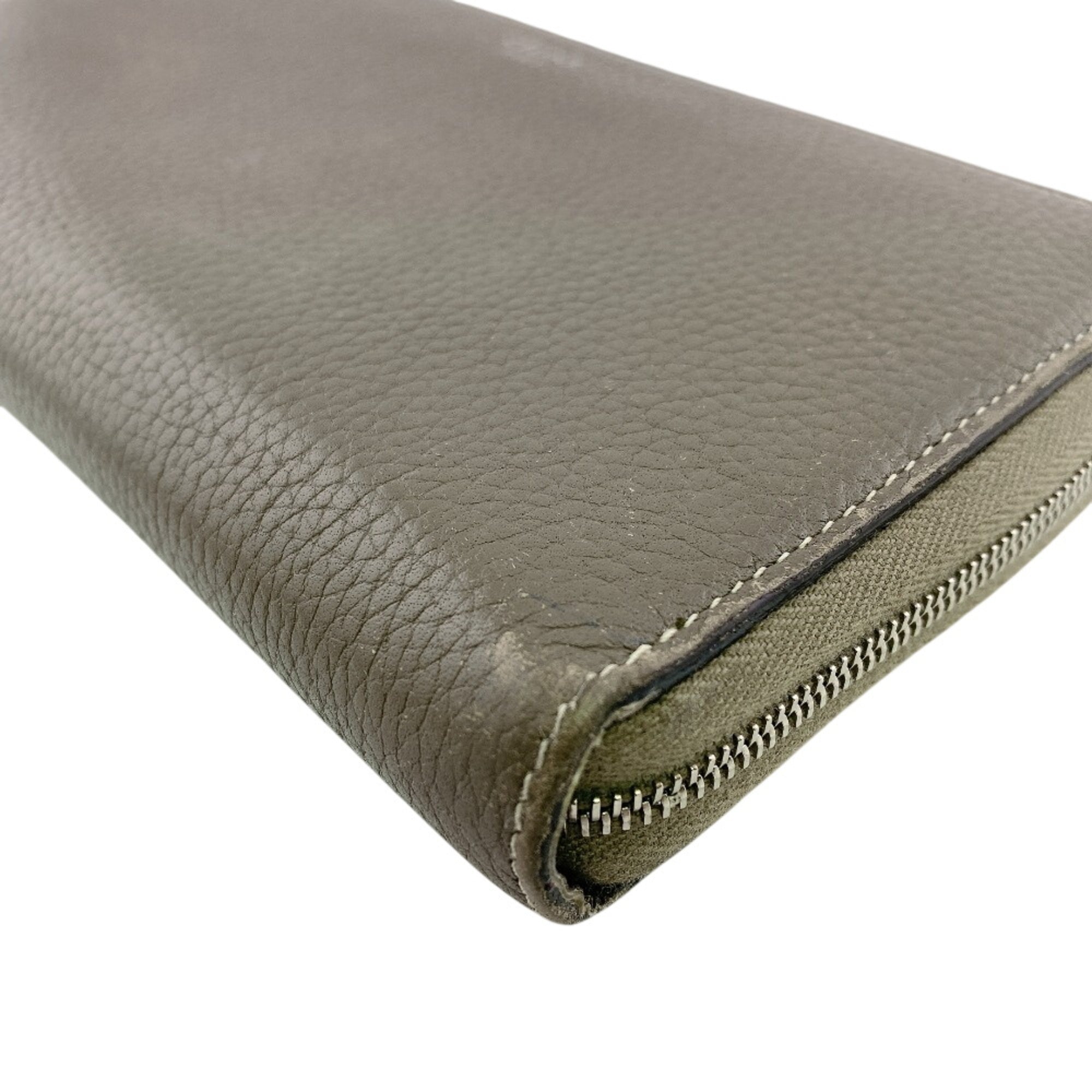 Celine Gray Yellow Leather Long Wallet (Bi-Fold) (Pre-Owned)