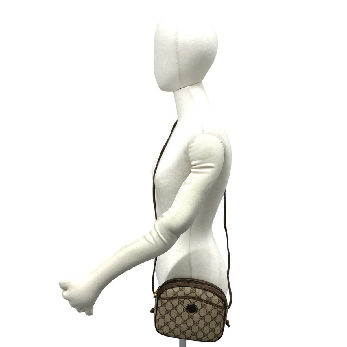 Gucci Brown Leather Pvc Pochette Shoulder Bag (Pre-Owned)
