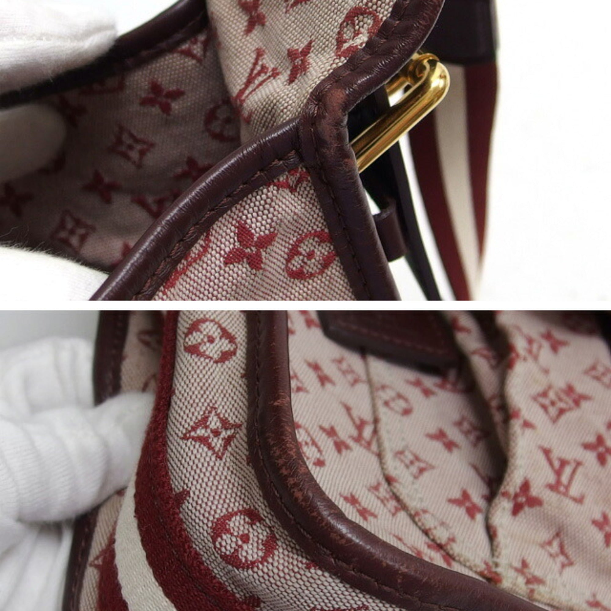 Louis Vuitton Monogram Mini Lin Bordeaux Cerise Red Color Canvas Shoulder Bag (Pre-Owned)